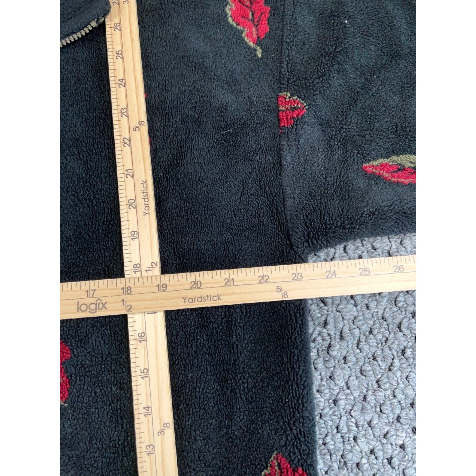 Vintage VTG Alps Leaf Pattern Fleece Zip Up Jacket Women's Medium Black Relaxed Fit Size M / US 6-8 / IT 42-44 - 6 Thumbnail