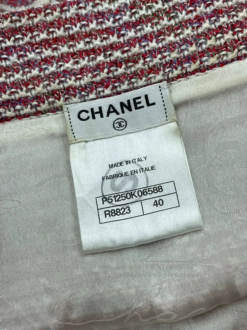 Chanel Chanel Red striped knitted skirt and short skirt Size 26" / US 2 / IT 38 - 6 Thumbnail