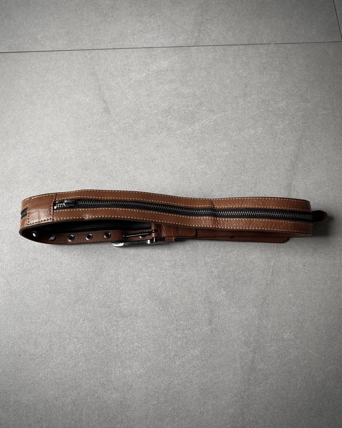 Nicole Club Nicole Club For Men Zipper Leather Belt Size ONE SIZE - 3 Thumbnail