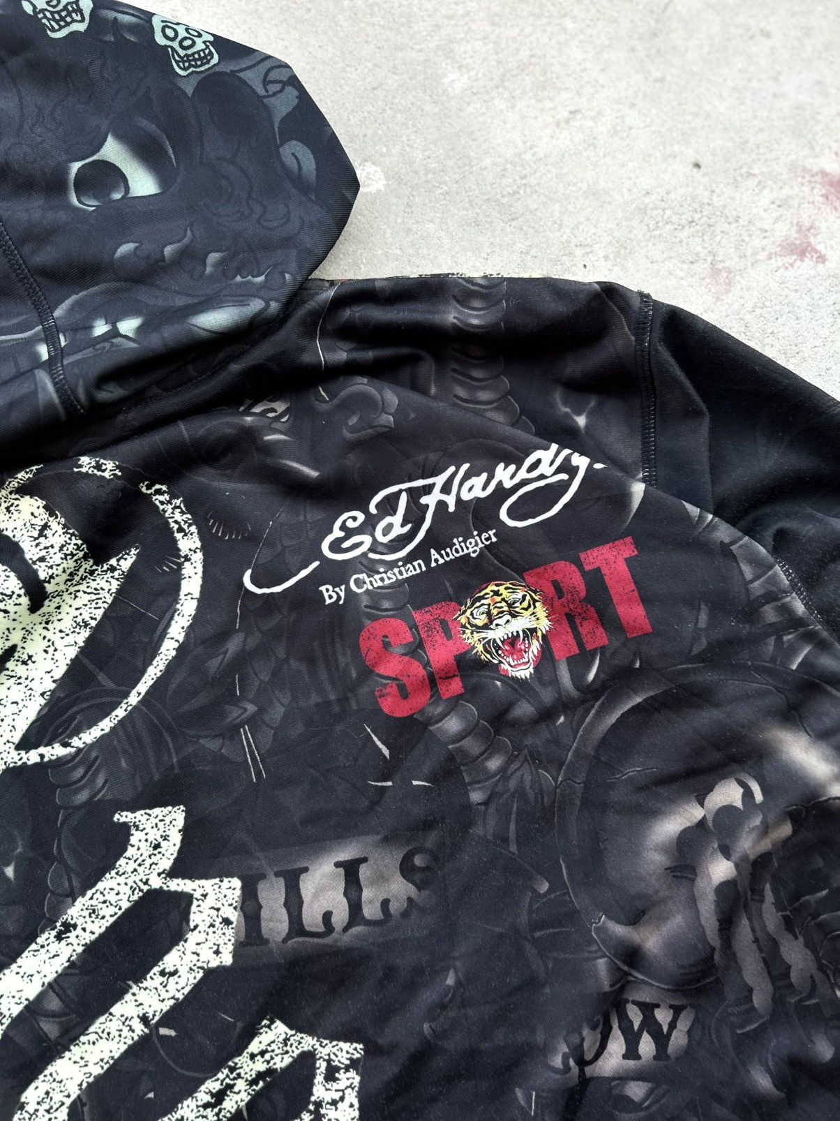 Ed Hardy CRAZY VINTAGE ED HARDY LOS ANGELES ZIPPER HOODIE Size US L / EU 52-54 / 3 - 11 Thumbnail