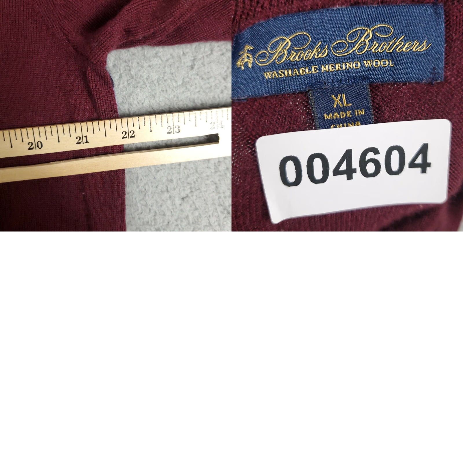 Brooks Brothers Brooks Brothers Mens Extra Large XL Burgundy Wool Striped Knit Pullover Sweater Size US XL / EU 56 / 4 - 8 Thumbnail