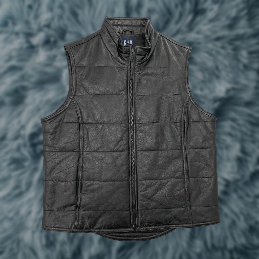 Gap VINTAGE Gap Leather Vest Womens XS Black Solid 90s Sleeveless Short Zip Pockets Ladies Size XS / US 0-2 / IT 36-38 - 1 Thumbnail