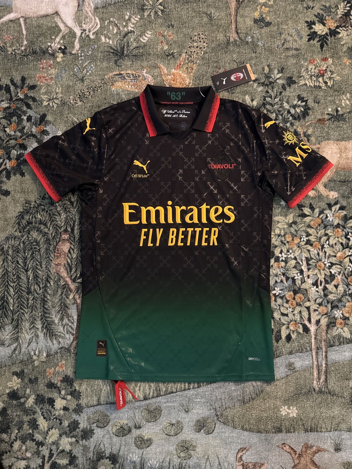 Off-White OFF-WHITE x Puma AC Milan Replica Jersey Black Size US S / EU 44-46 / 1 - 1 Thumbnail