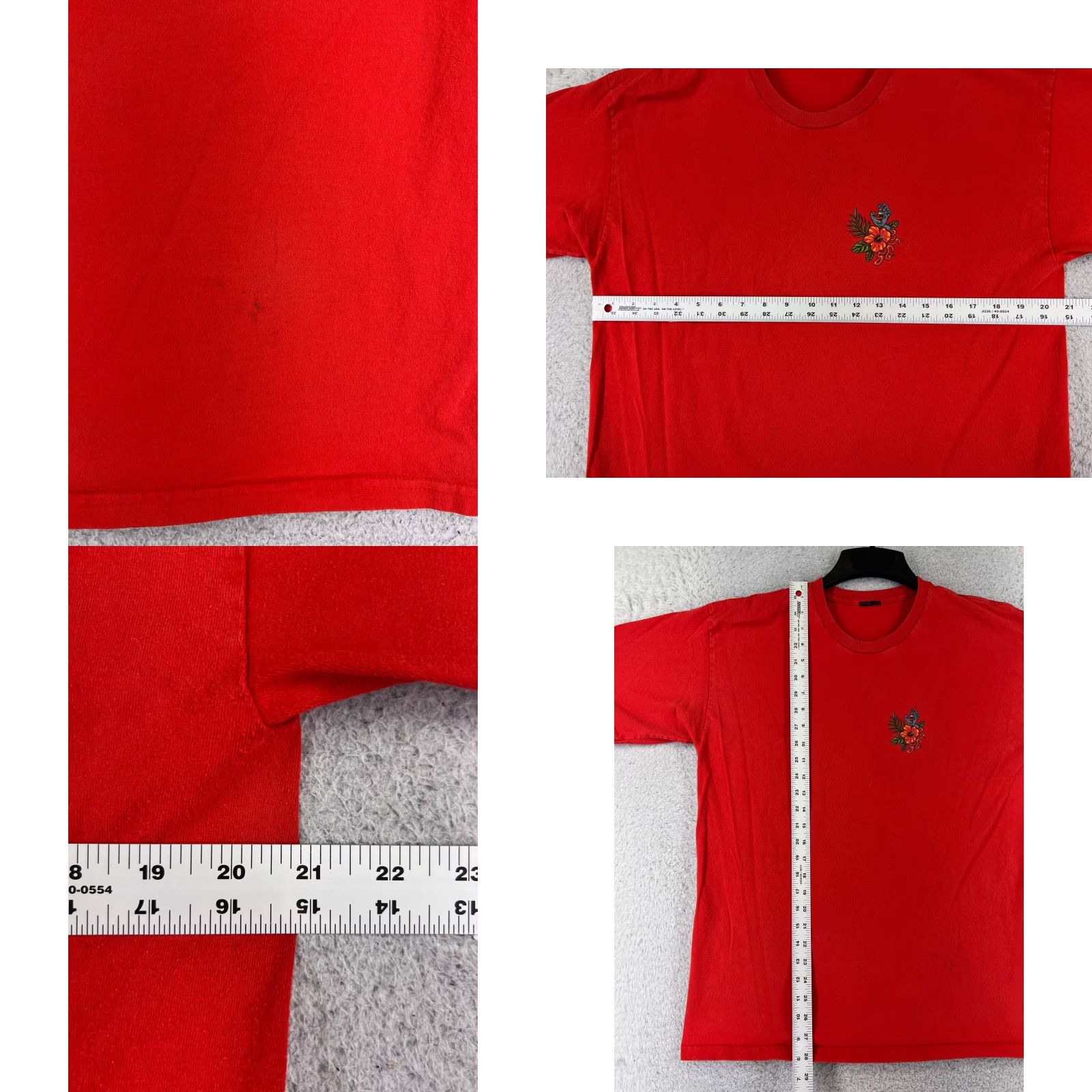 Vintage VINTAGE Santa Cruz Shirt Men Large Red Floral Hawaiian Short Sleeve Crew Neck Size US L / EU 52-54 / 3 - 8 Thumbnail