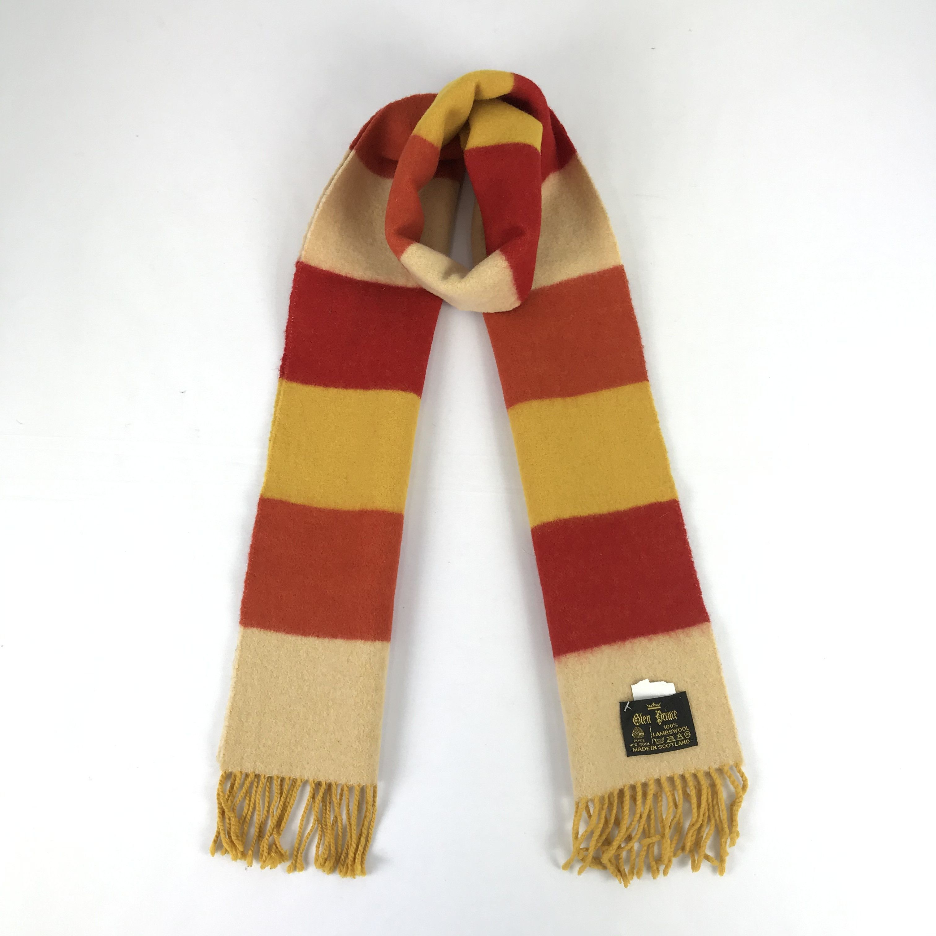 Japanese Brand Vintage Glen Prince Scarf Stripe Muffler Winter Wool - . Size ONE SIZE - 1 Thumbnail