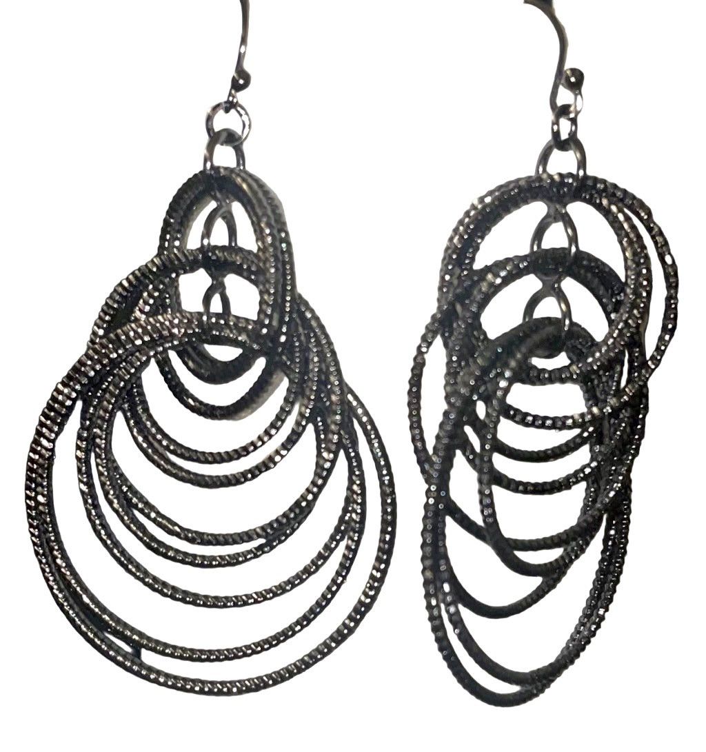 Vintage Lia Sophia Chrome Metallic Voltage Earrings Size ONE SIZE - 1 Thumbnail