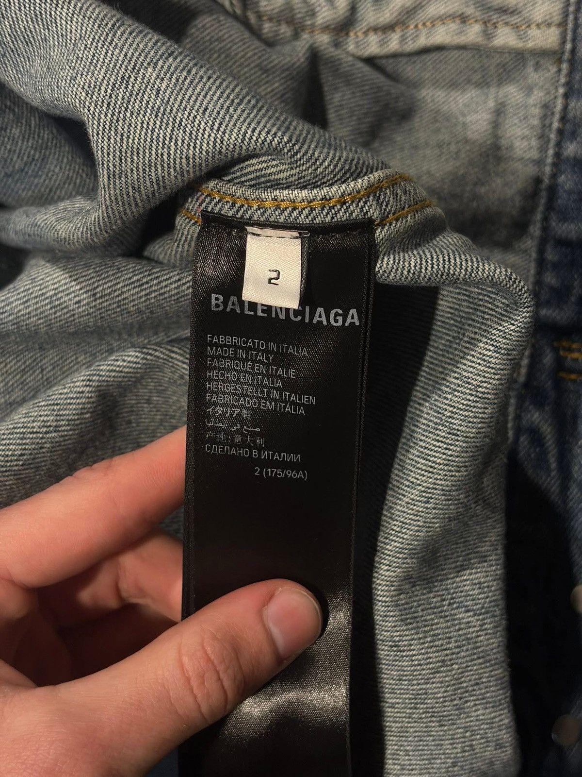 Balenciaga Gaffer logo denim jacket Size US XL / EU 56 / 4 - 4 Thumbnail