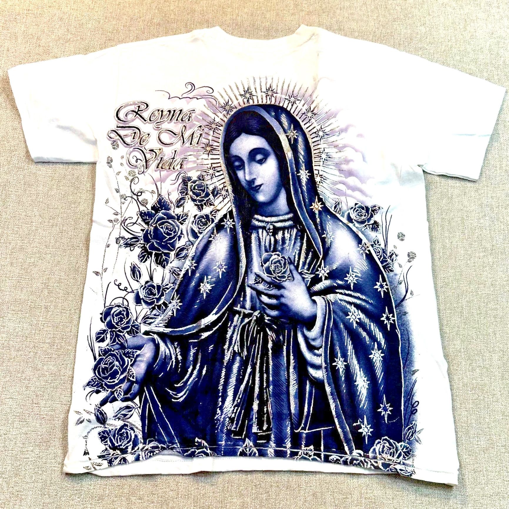 Gildan Gildan T-Shirt Virgin Mary Double-Sided Graphic Small Cotton Short Sleeve Men Size US S / EU 44-46 / 1 - 2 Thumbnail