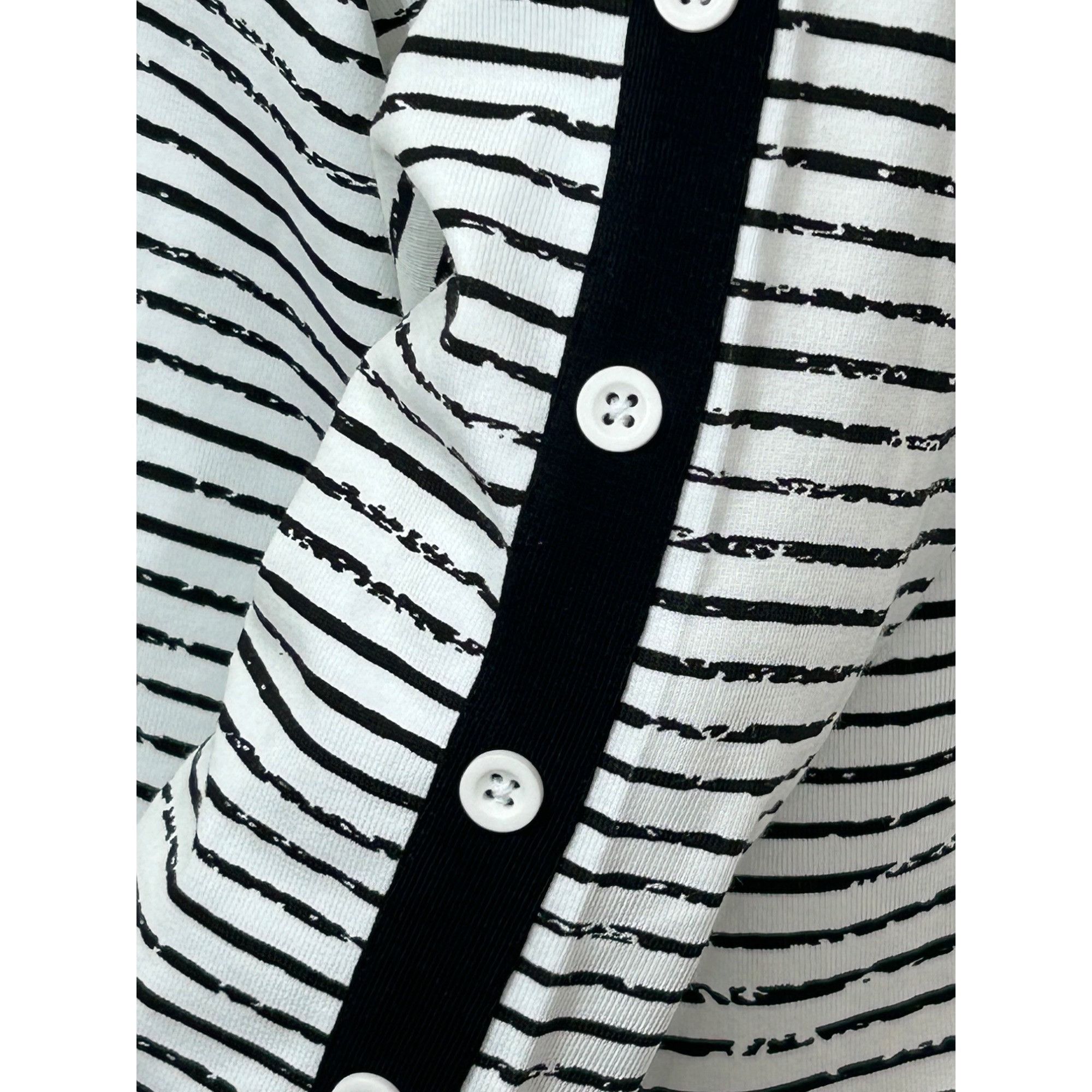 Other E.L.I Tunic Top XL Black White Stripes Long Sleeve V-Neck Bu Size XL / US 12-14 / IT 48-50 - 13 Thumbnail