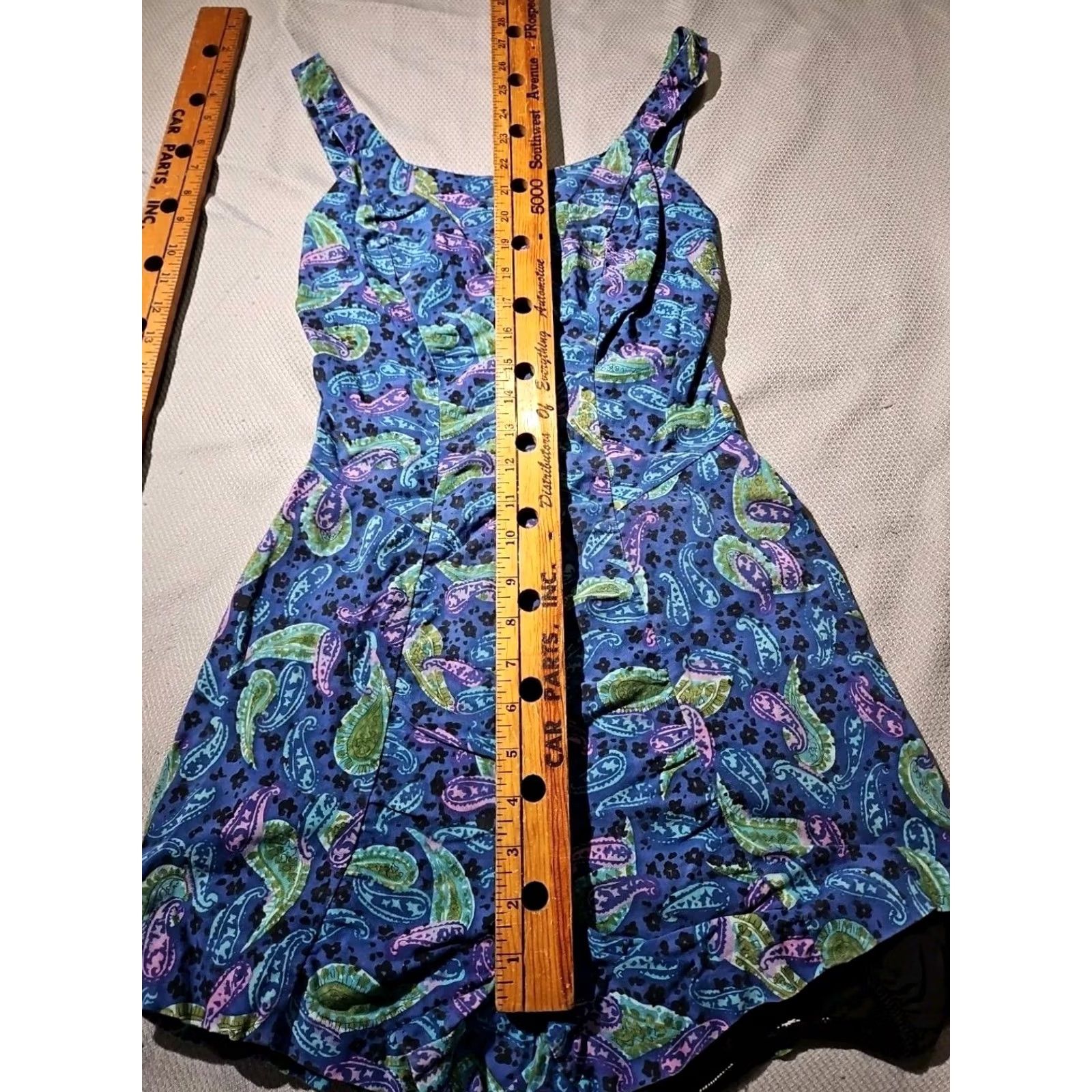 Vintage VINTAGE Rose Marie Reid Paisley Womens Blue One Piece Swimsuit Skorts Romper Size M Size 32" / US 10 / IT 46 - 5 Thumbnail