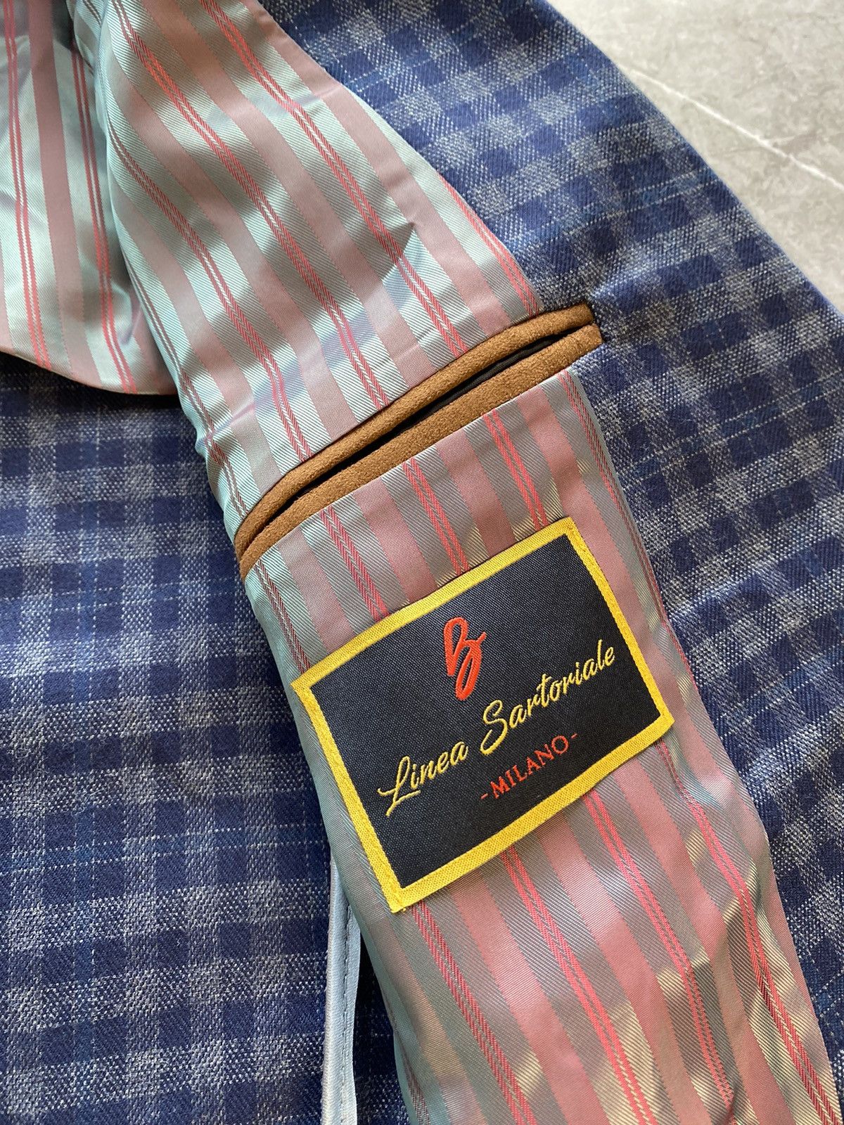 Designer Rare Linea Sartoriale Milano Check Thick Flannel Wool Blazer Size 52R - 15 Thumbnail