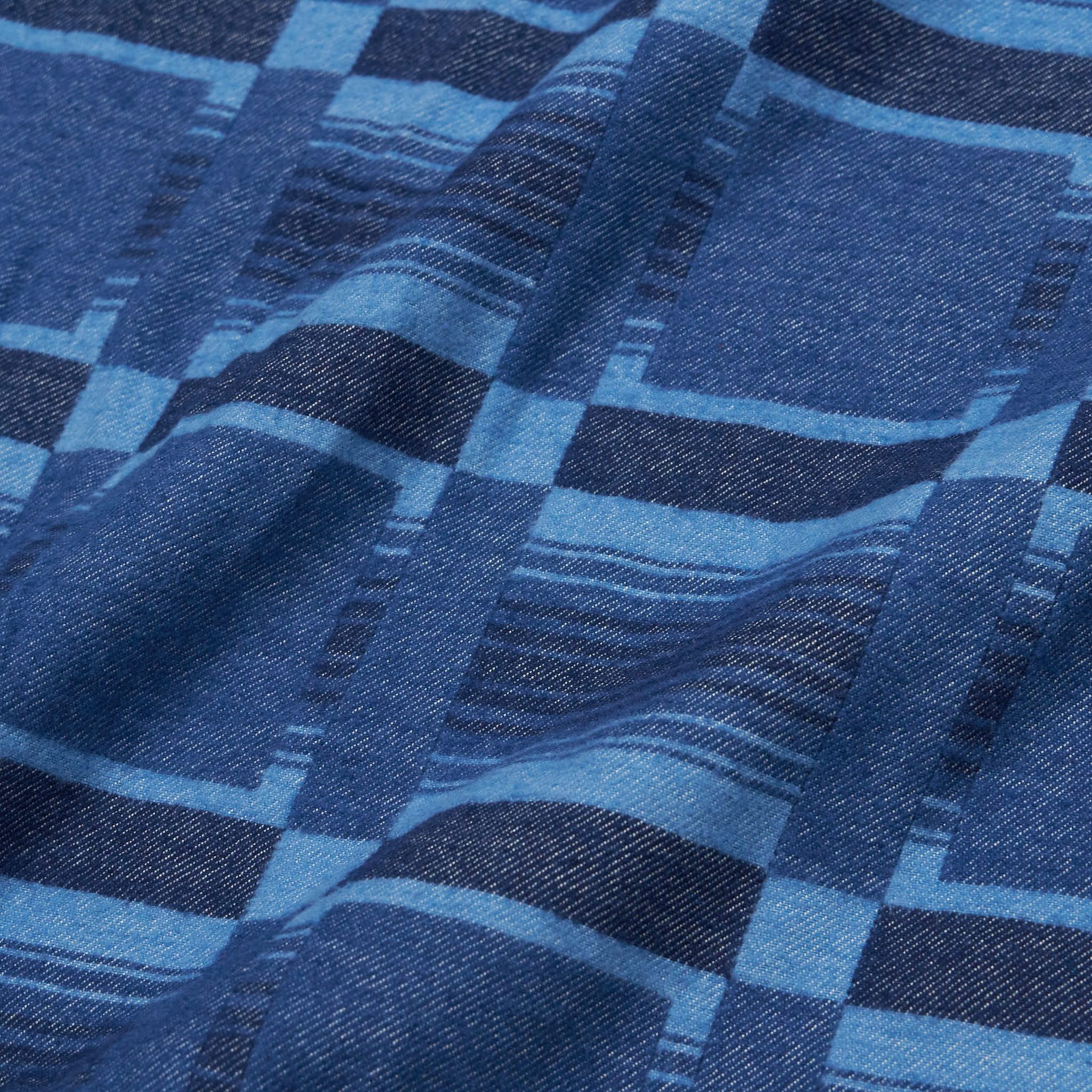 RRL Ralph Lauren 🔥 RRL® Ralph Lauren Indigo Blue Jacquard Camp Throw Blanket Size ONE SIZE - 4 Thumbnail