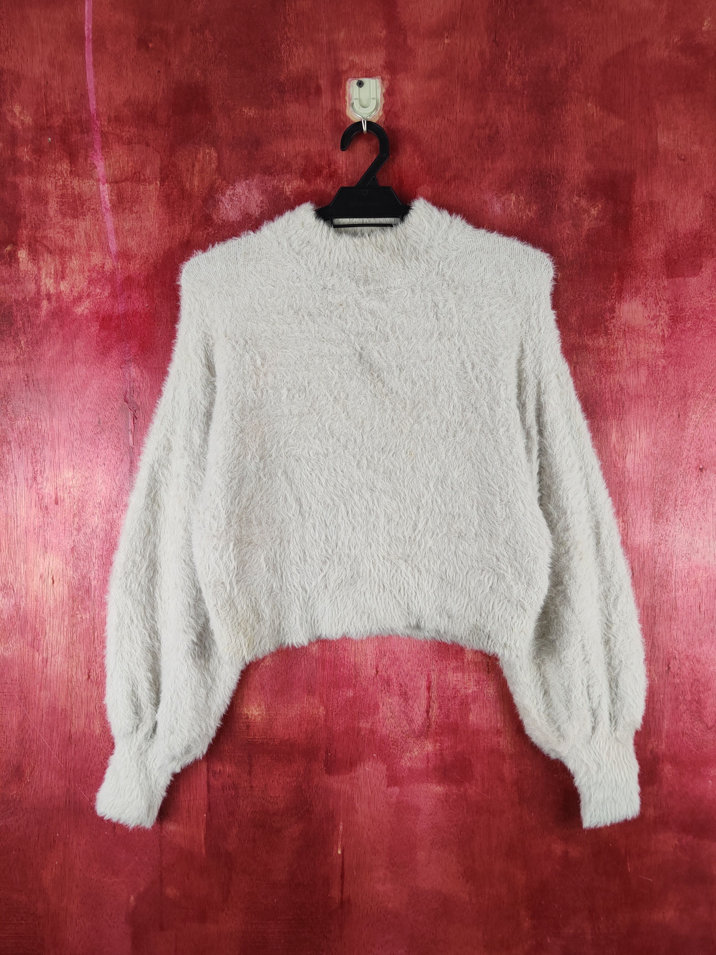Free's Mart Gray Shag Shaggy Fur Mohair Knitwear #S1924