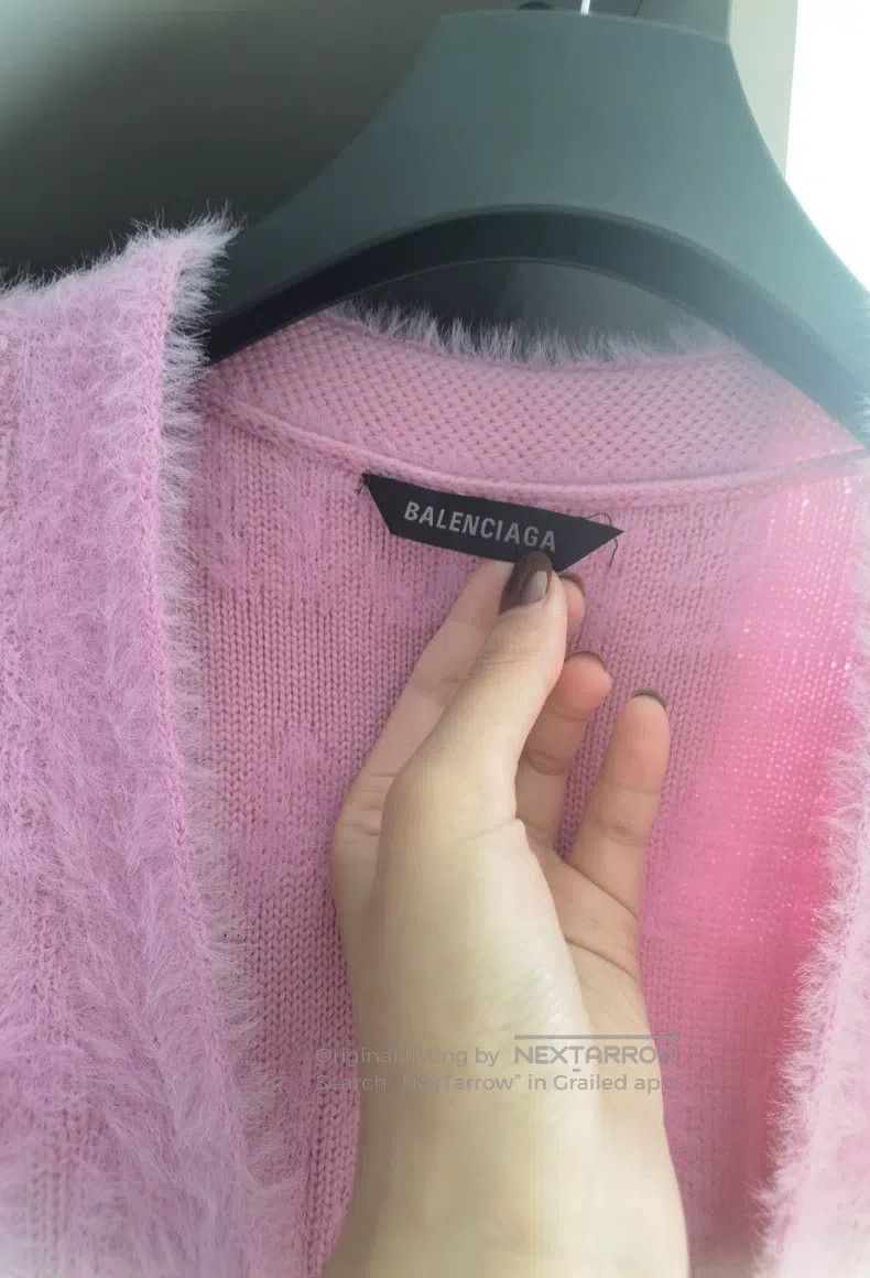 Balenciaga Balenciaga Pink knit logo cardigan Size S / US 4 / IT 40 - 3 Thumbnail