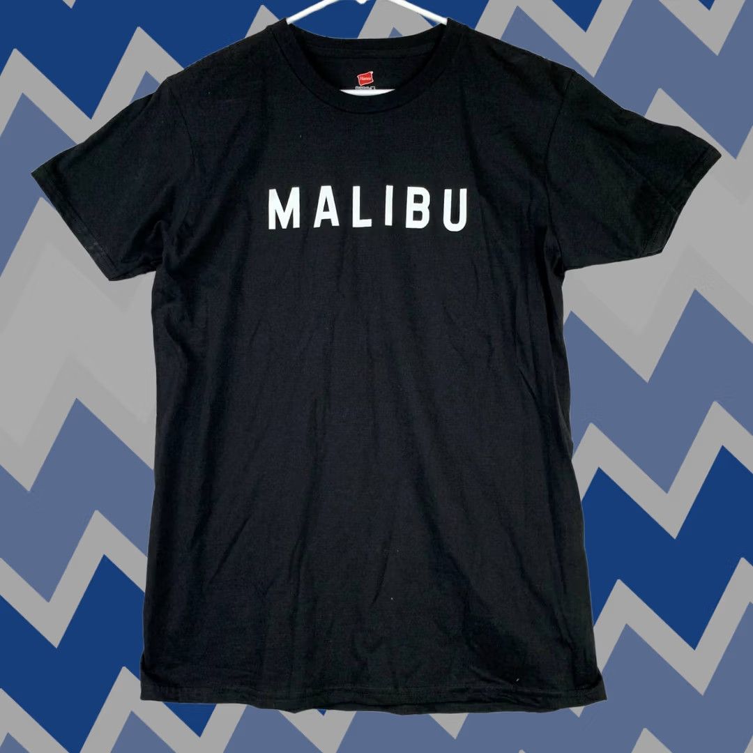 Hanes Hanes Nano-T Medium Black Tshirt Malibu California Surf Men Size US M / EU 48-50 / 2 - 1 Thumbnail