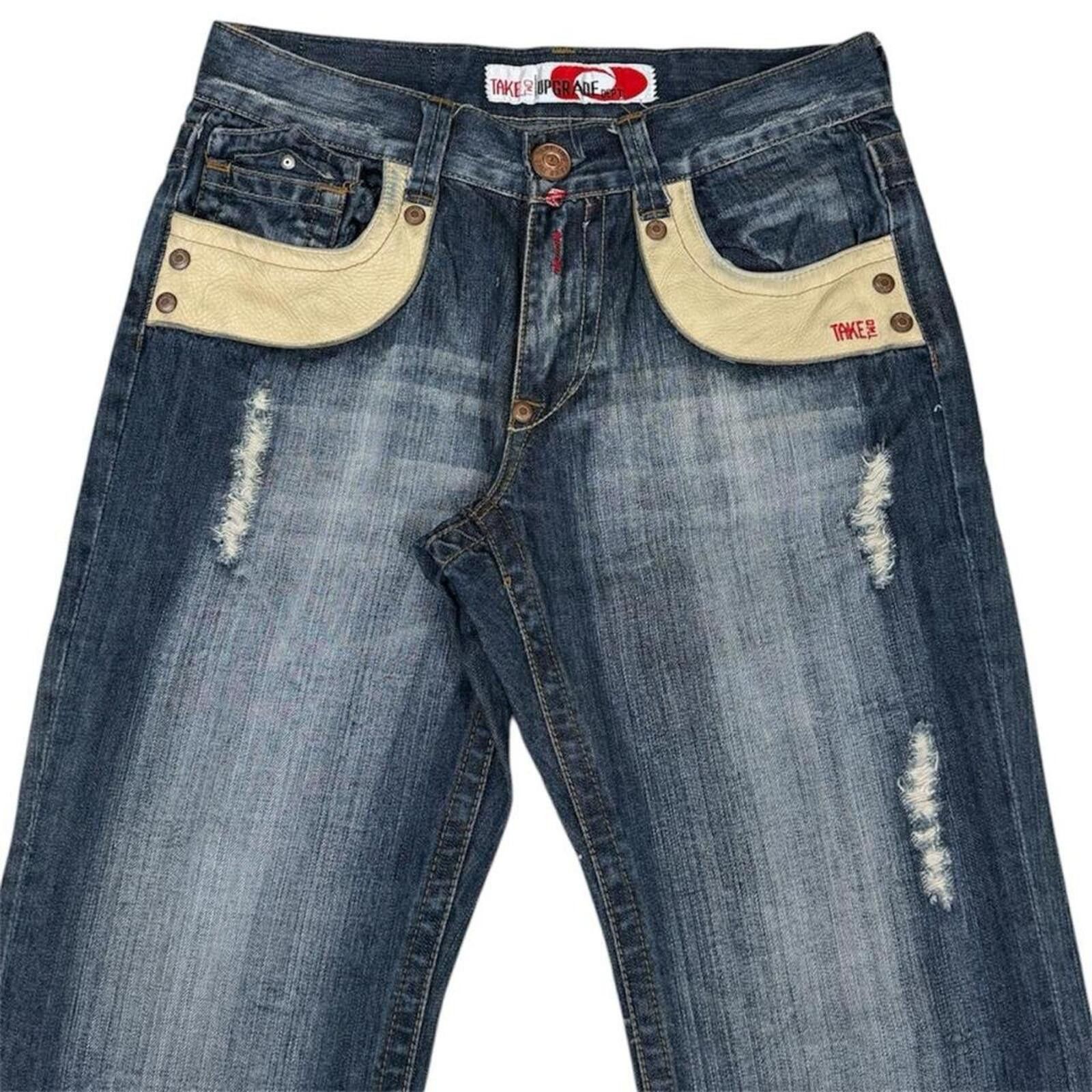 Other Y2K Take Two leather work bootcut style denim jeans Size US 31 - 4 Thumbnail
