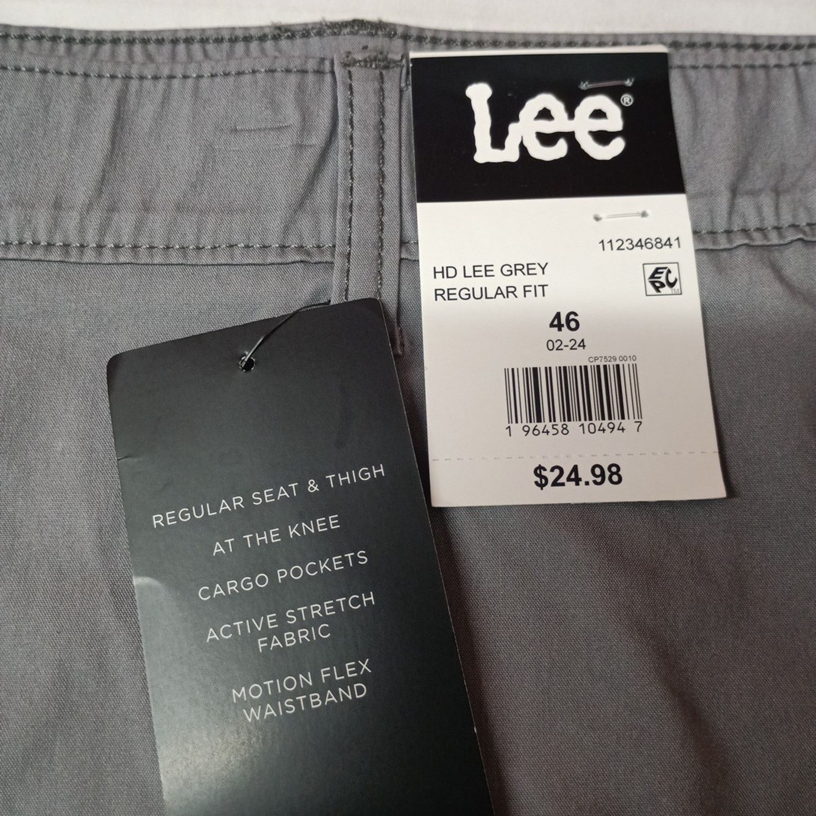 Lee Lee Men's 46 Active Fabric Cargo Shorts Gray Motion Flex Size US 44 / EU 60 - 3 Thumbnail
