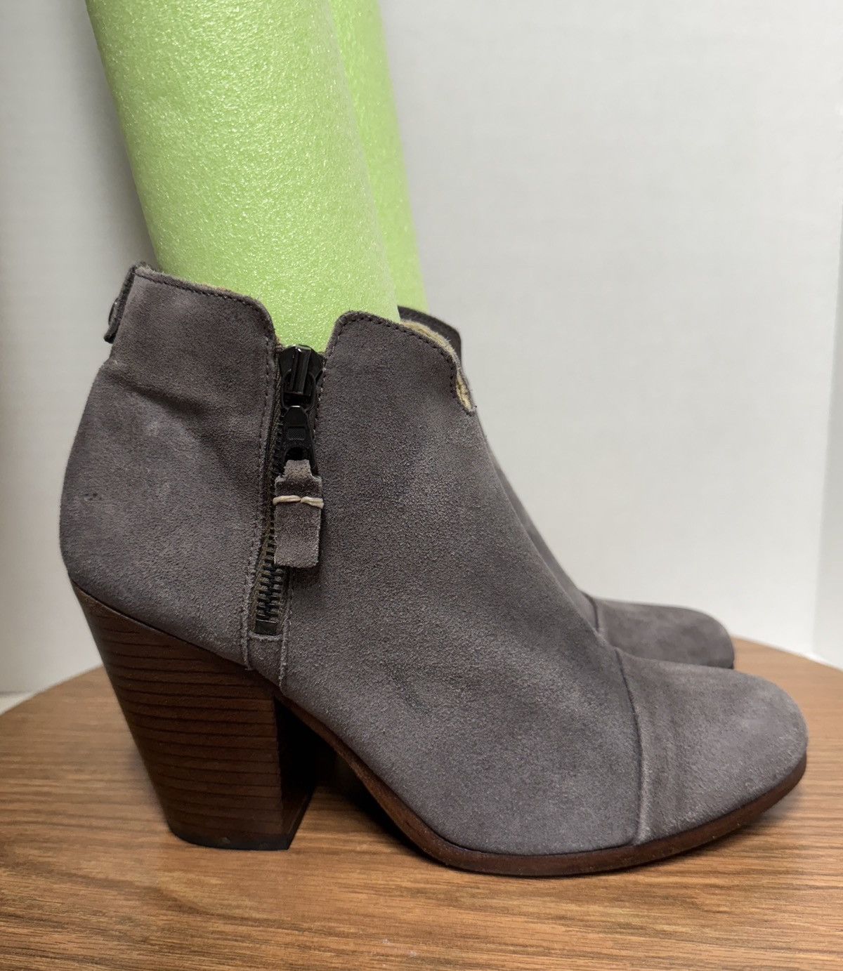 Rag & Bone Rag & Bone Charcoal Grey Waxed Suede Margot Ankle Bootie Size US 8 / IT 38 - 5 Thumbnail