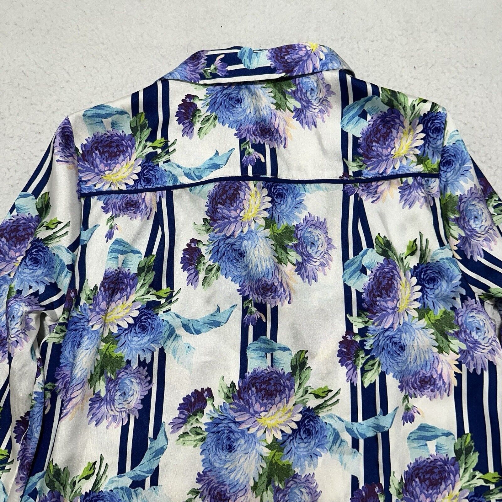 J.Crew J. Crew XS Drapey Button Up Floral Flower Stripe Blouse Top Size XS / US 0-2 / IT 36-38 - 11 Thumbnail