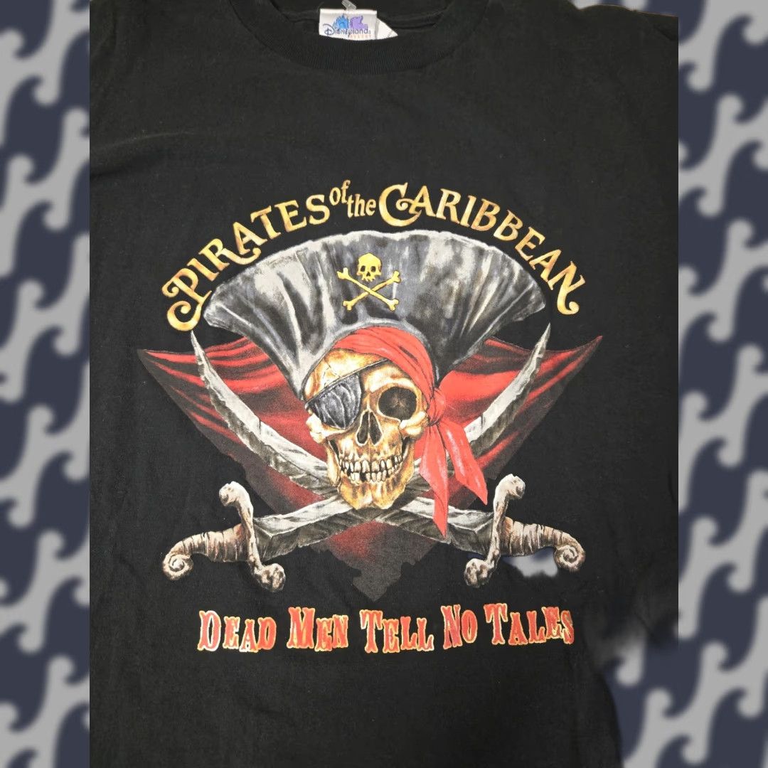 Disney VINTAGE Pirates of the Caribbean Shirt Mens 2XL Black Dead Men Tell No Tales Disneyland Disney Graphic Print Crew Neck Short Sleeve T-Shirt Boys? Size US XXL / EU 58 / 5 - 1 Thumbnail