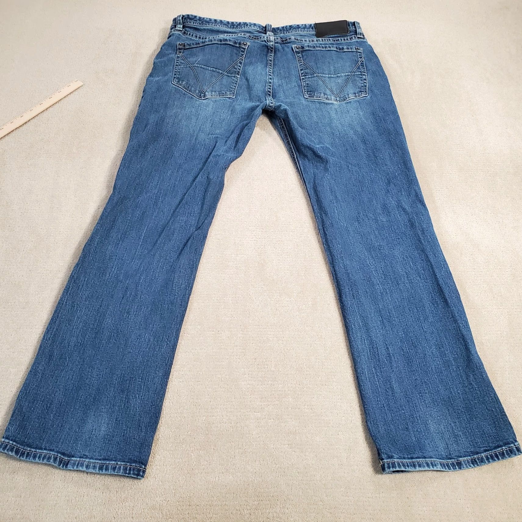 Vintage Rock & Roll Cowboy Jeans Vintage 46 Mens 38x32 Revolver Slim Straight Leg Rodeo Denim Blue Cotton Logo Pockets Size US 38 / EU 54 - 7 Thumbnail