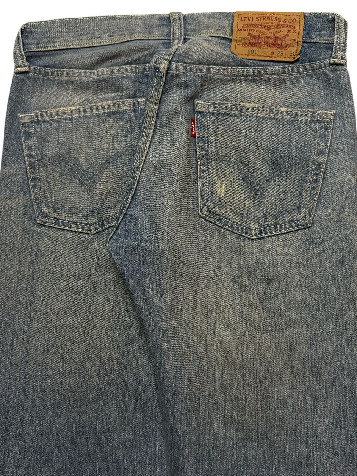 Levi's Vintage Levis 501 Blue Faded Distressed Patch Straight Leg Size US 29 - 5 Thumbnail