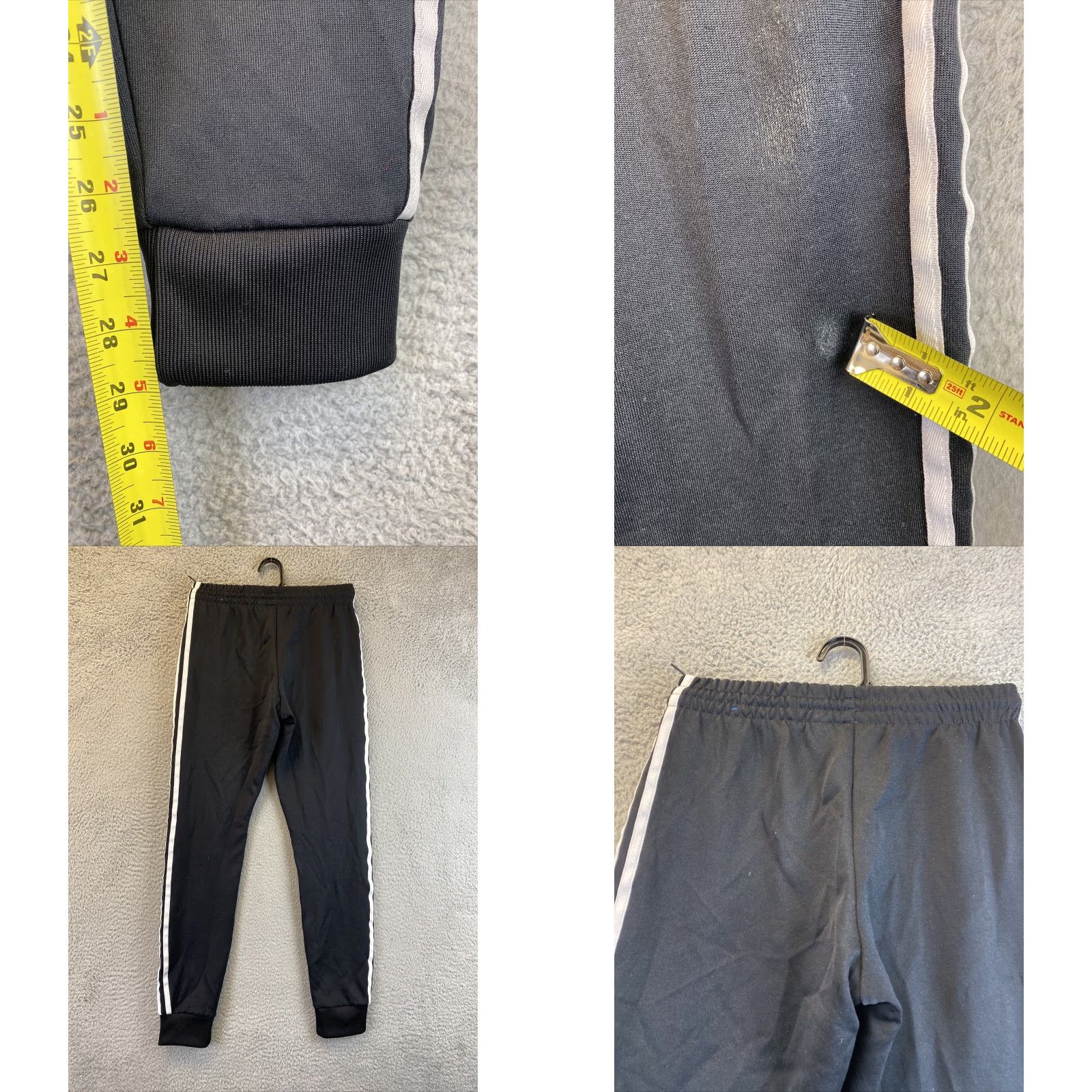 Adidas Adidas Mens Track Pant Running Training Elastic Waist Black White XS 93-42 Size US 27 - 8 Thumbnail