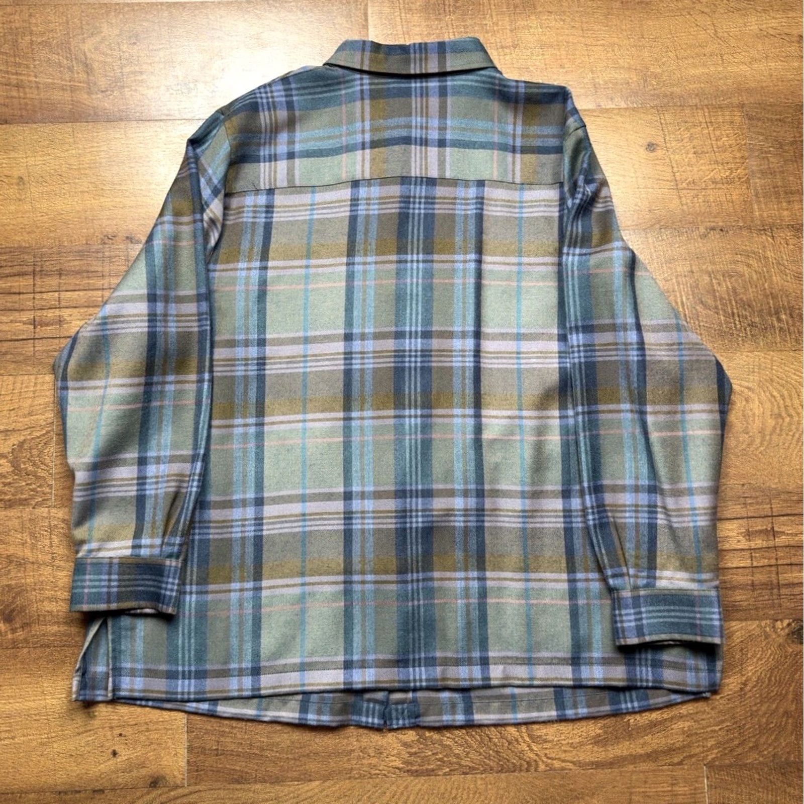 Ralph Lauren VINTAGE Lauren Ralph Lauren Shirt Women's 2X Green Navy Plaid Wool Button Up Size XXL / US 16-18 / IT 52-54 - 3 Thumbnail