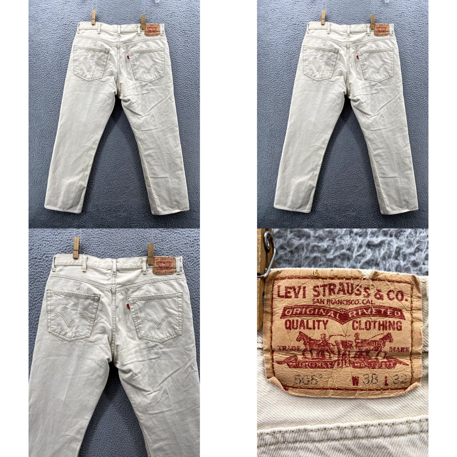 Levi's Levi's 505 Jeans 38x29 Ivory Denim Straight 90s Y2K Skate Western Mens Size US 38 / EU 54 - 9 Thumbnail