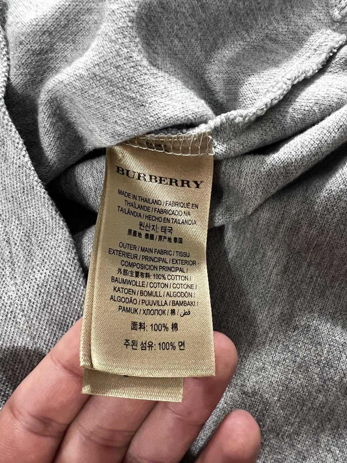 Burberry Burberry Grey Polo Shirt with Nova Check Placket – Size M Size US M / EU 48-50 / 2 - 4 Thumbnail