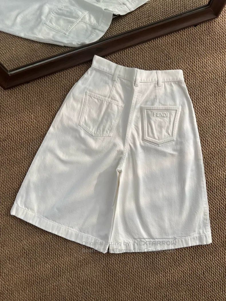 Fendi Fendi Casual and slim five-section wide-leg jeans - white Size 24" / US 00 / IT 34 - 1 Thumbnail