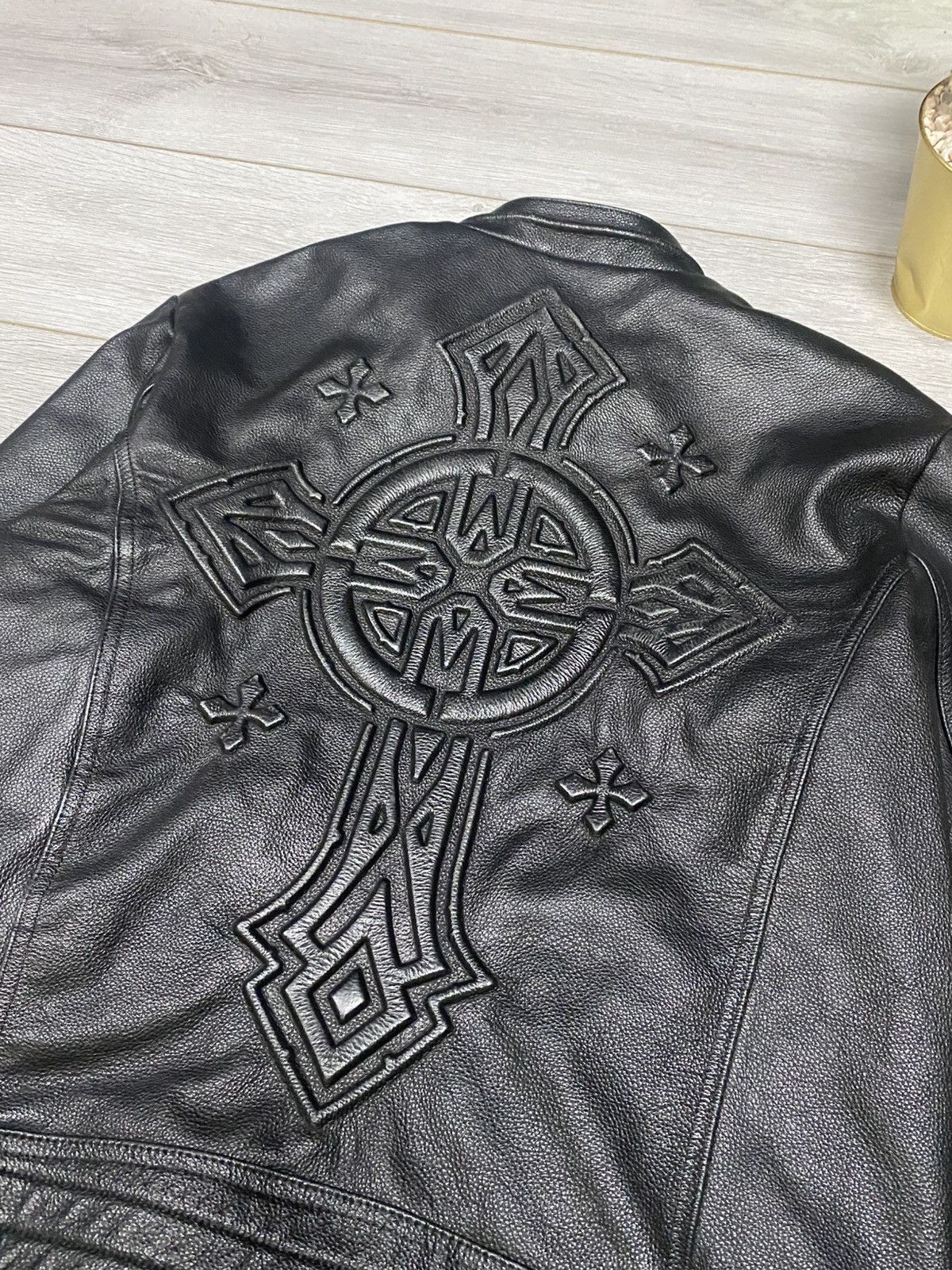 Affliction Affliction style big 3d cross Affiliation leather jacket Size US M / EU 48-50 / 2 - 3 Thumbnail