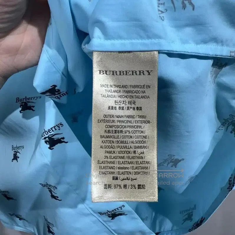 Burberry Burberry Men's Blue Cotton Blend Shirt. Size US M / EU 48-50 / 2 - 5 Thumbnail