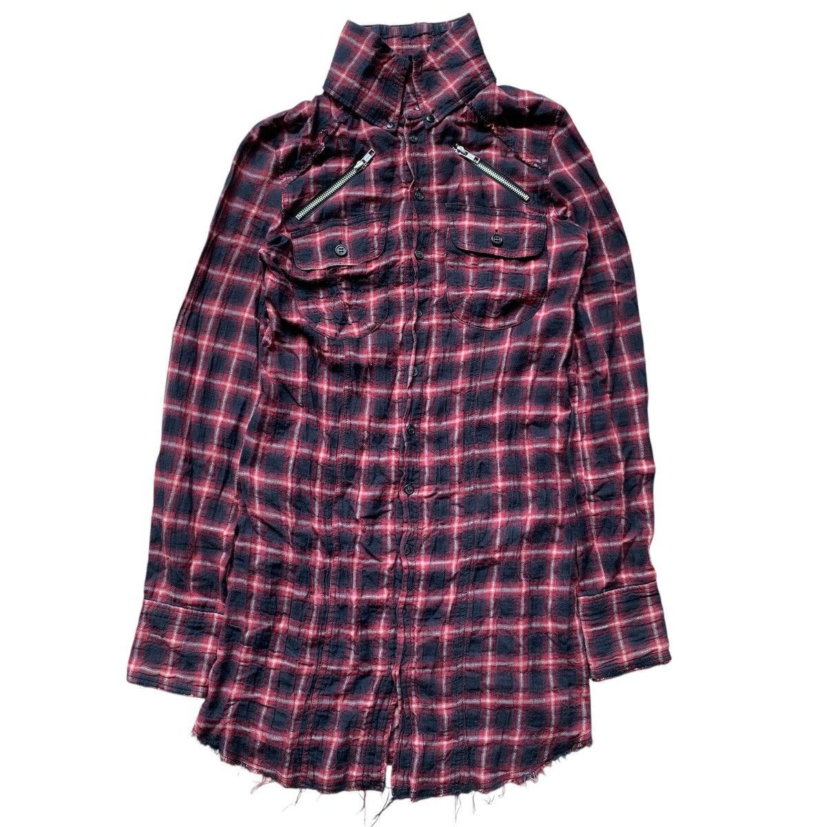 Le Grande Bleu (L.G.B.) L.G.B Shadow Distressed Flannel Shirt Size US XS / EU 42 / 0 - 1 Thumbnail