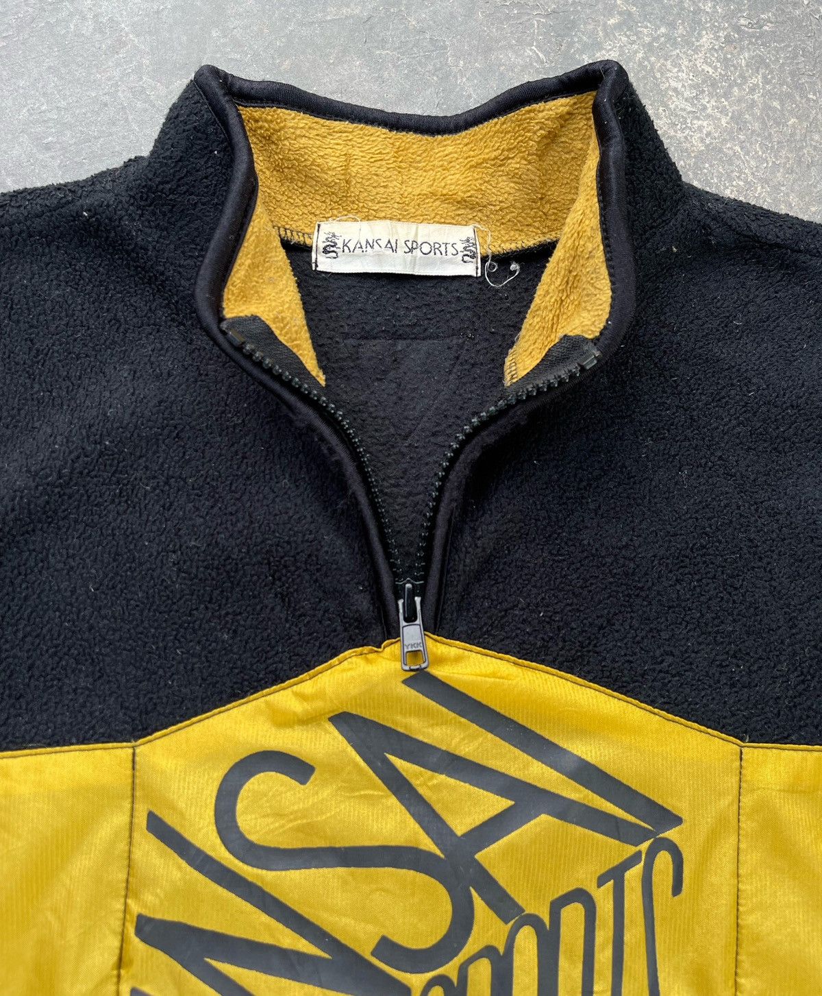 Kansai Yamamoto 🔥Vintage Kansai Sports Box Logo Fleece Sweater Half Zip Size US M / EU 48-50 / 2 - 7 Thumbnail