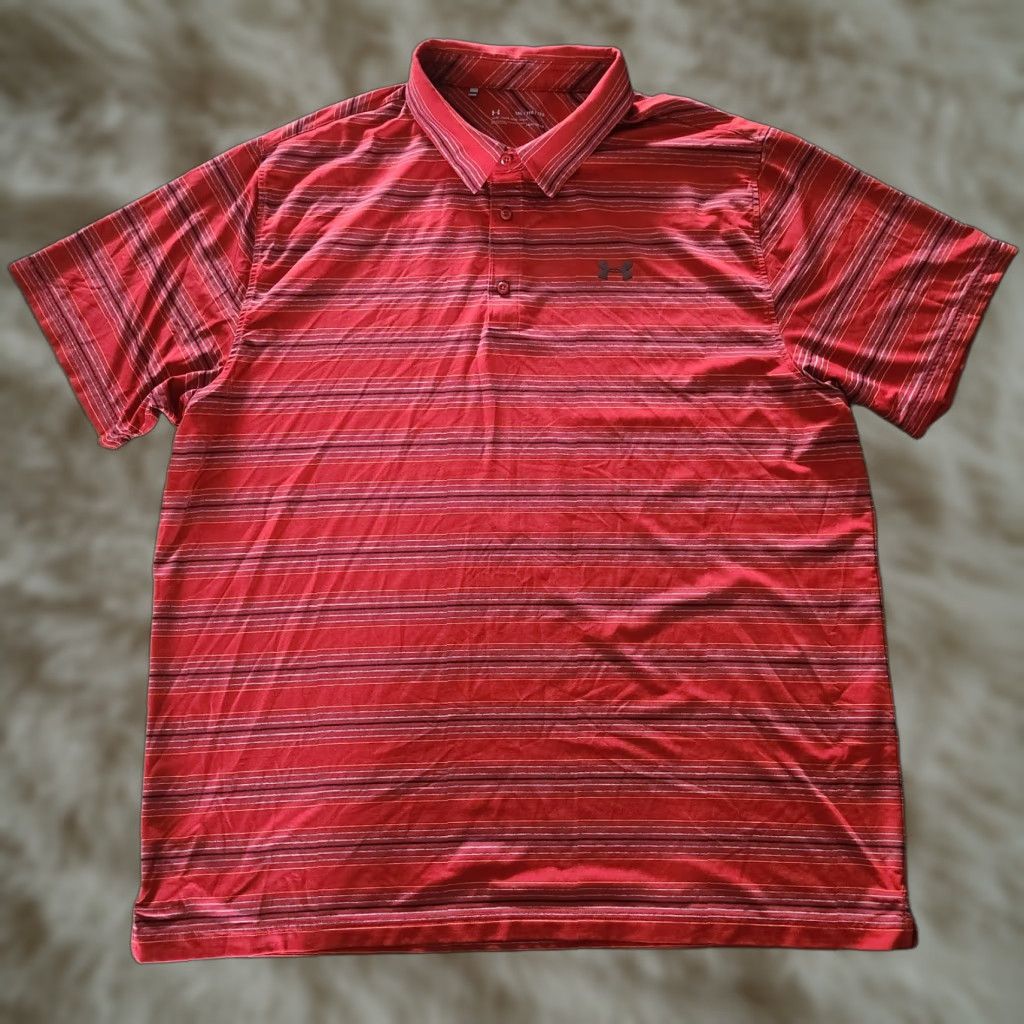 Under Armour Under Armour Polo Shirt Mens 3XL Red Striped Performance Loose Fit Golf Polo Shirt Mens 3XL Red Striped Performance Loose Fit Golf Size US XXL / EU 58 / 5 - 1 Thumbnail