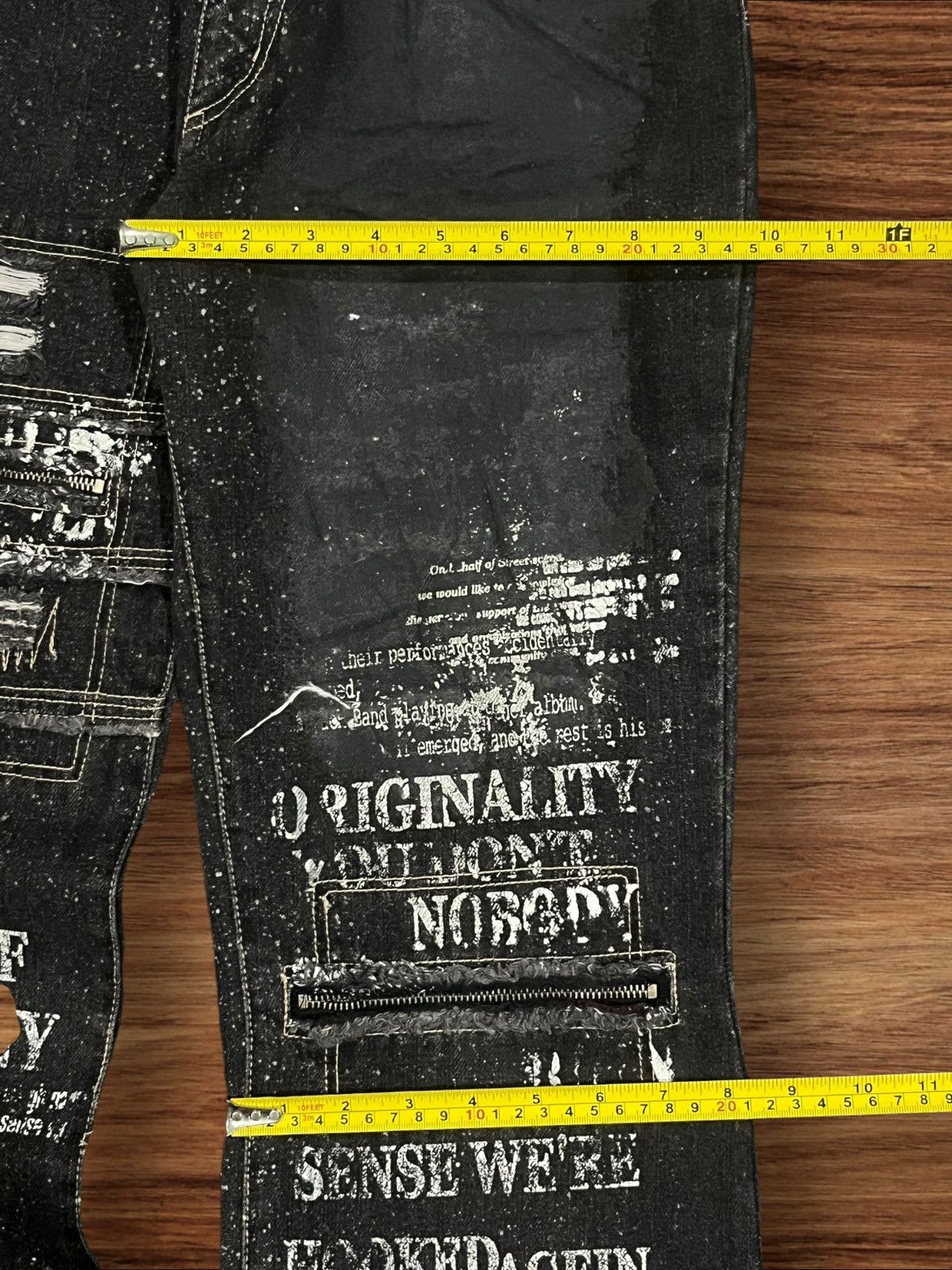 If Six Was Nine Vintage Japan Bernings Sho Skeleton Astronomical Flare Jeans Size US 28 / EU 44 - 17 Thumbnail