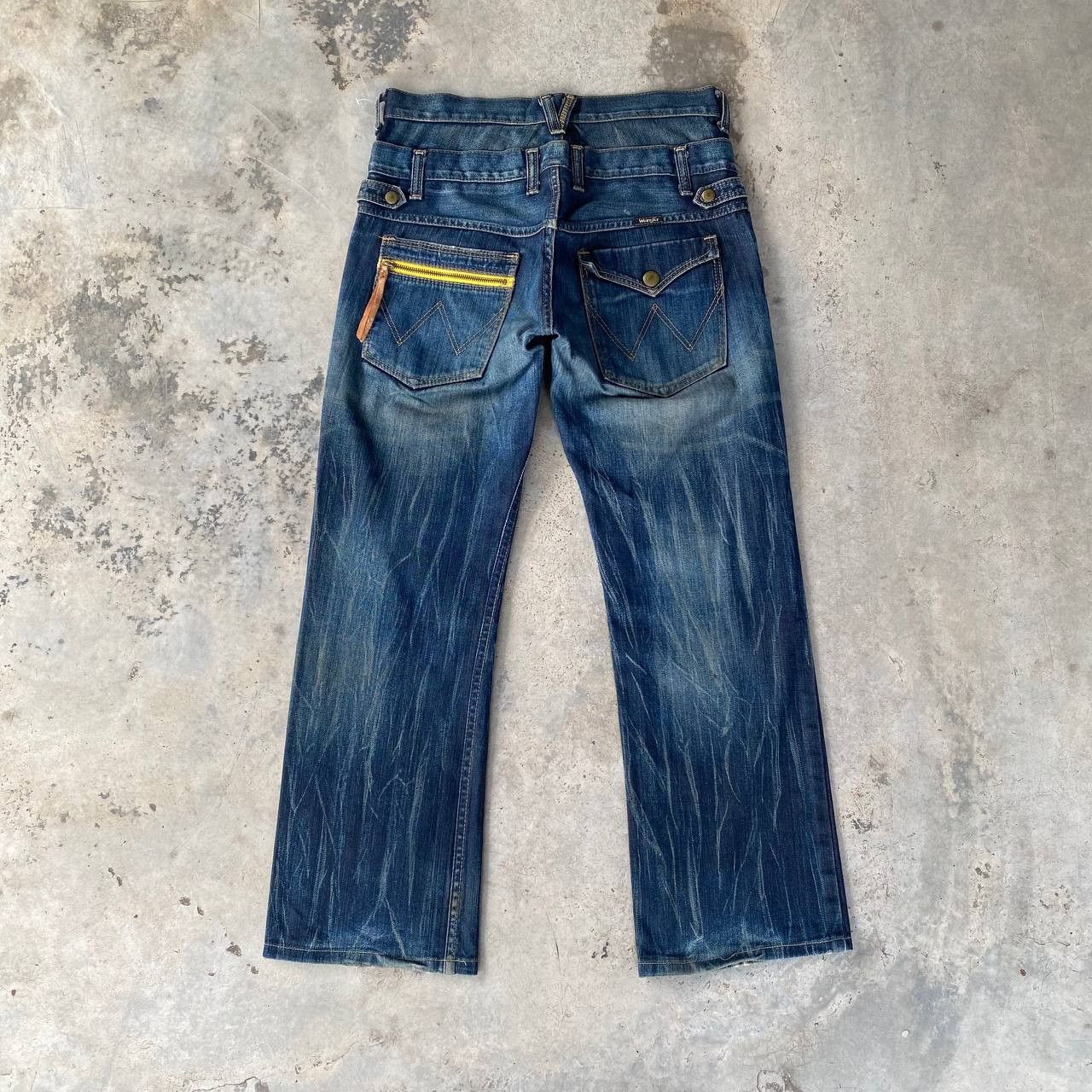Vintage RARE WRANGLER DOUBLE WAIST RUSTY THUNDERSTORM GHOST CLAWMARK Size US 30 / EU 46 - 1 Thumbnail