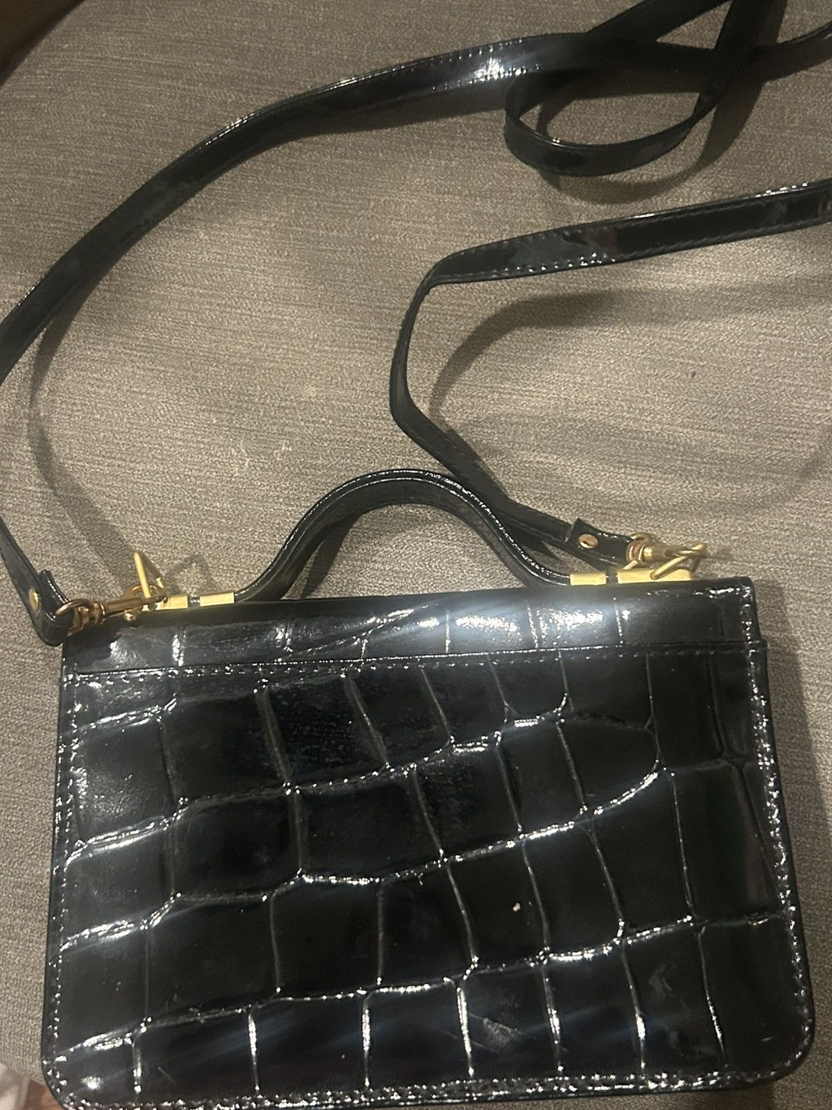Versace Gianni Versace Medusa Patent Croc Embossed Clutch Size ONE SIZE - 10 Thumbnail