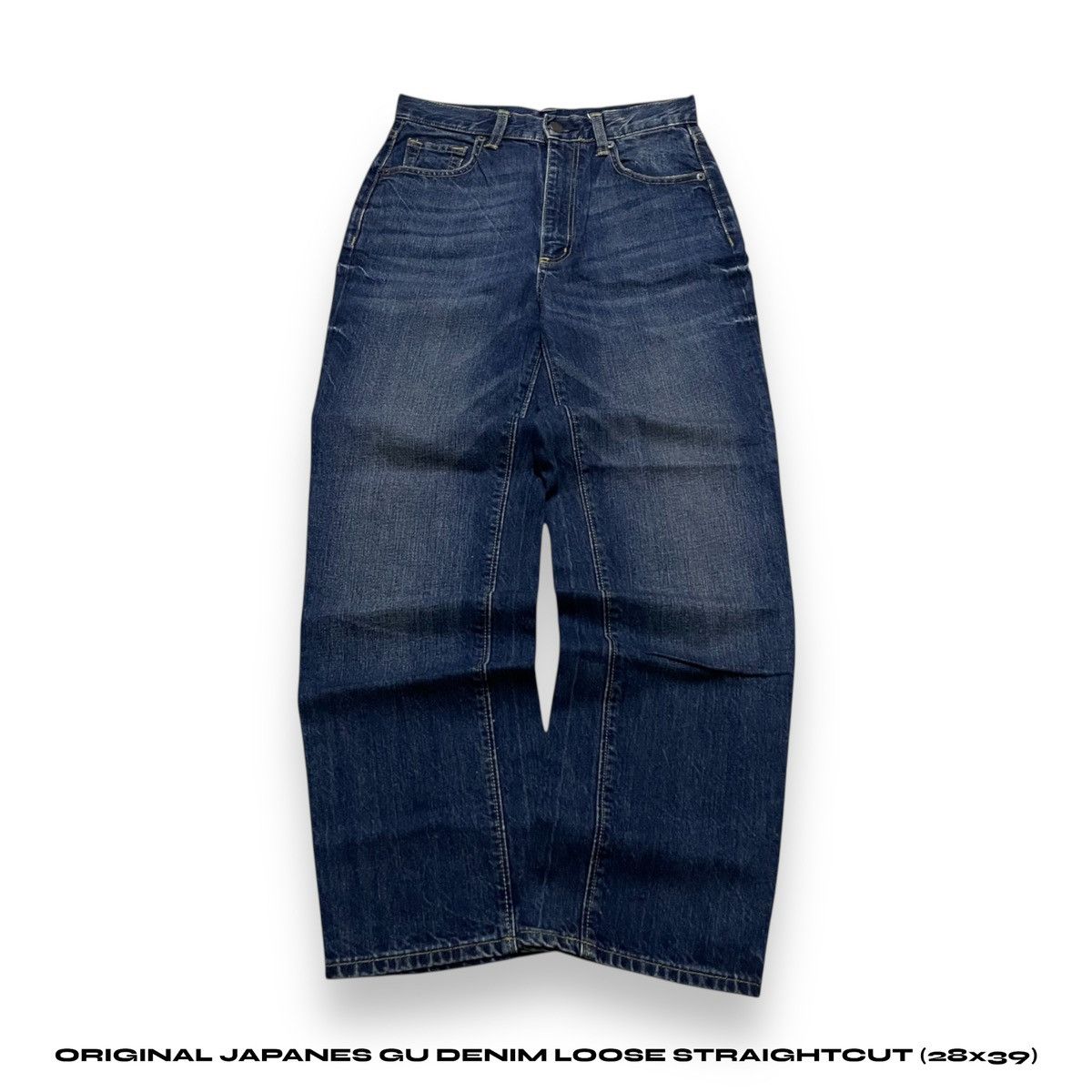 Japanese Brand ORIGINAL JAPANES GU DENIM LOOSE STRAIGHTCUT (28×39) Size US 28 / EU 44 - 1 Thumbnail