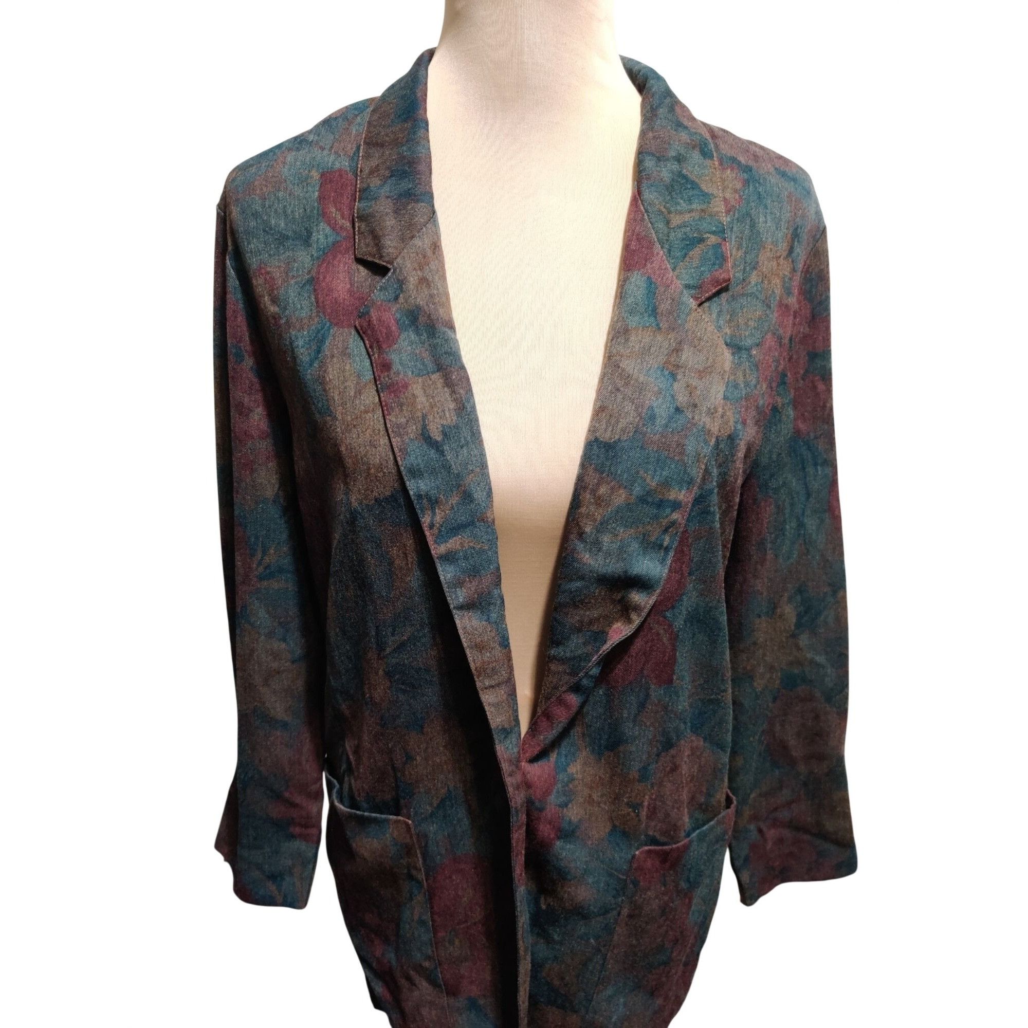 Vintage Tofy Size 8 Vintage Floral Oversized Blazer Jacket Grunge Co Size M / US 6-8 / IT 42-44 - 8 Thumbnail