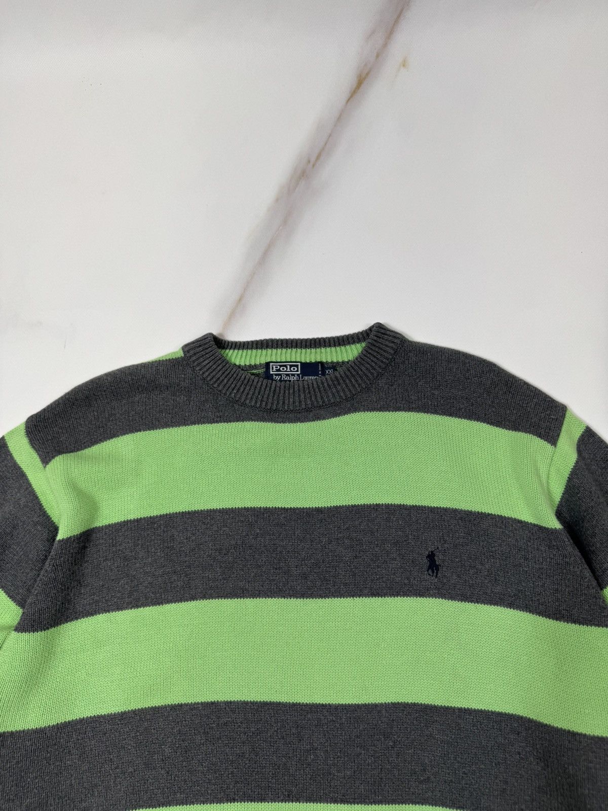Polo Ralph Lauren Vintage Polo Ralph Lauren Striped Knit Crewneck Sweater Size US XL / EU 56 / 4 - 3 Thumbnail