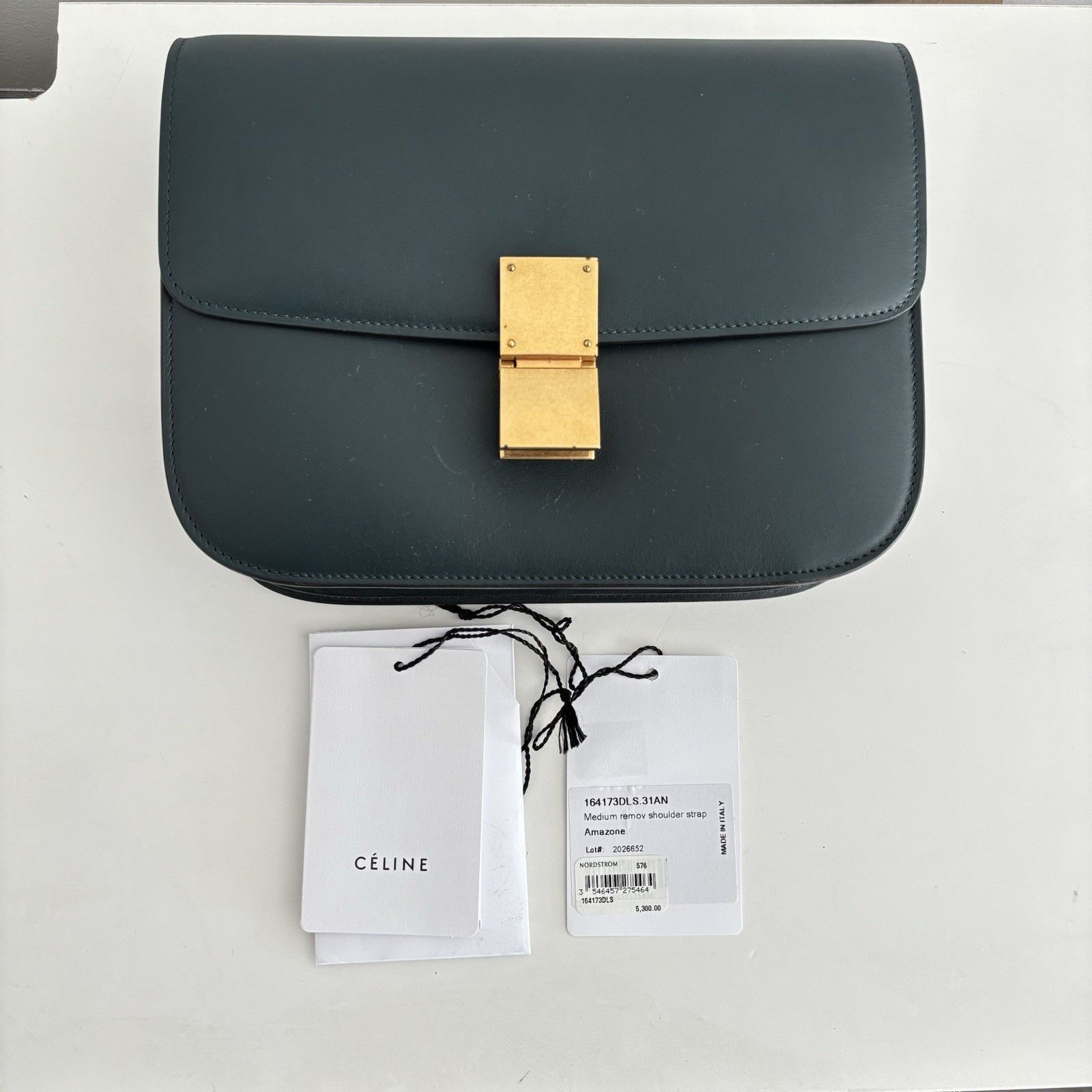 Celine Medium Box Bag In Amazone in Green, Women's