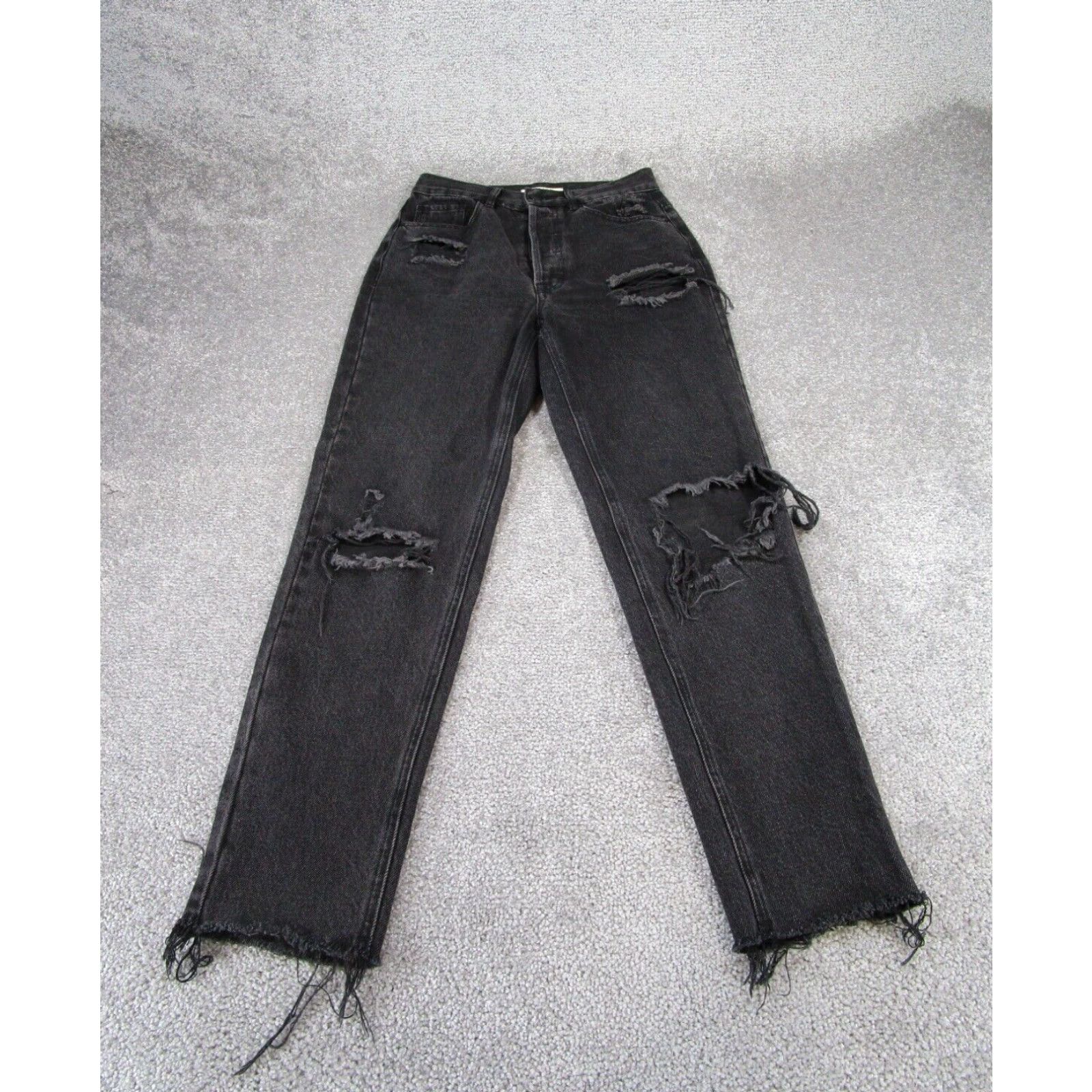 Pacsun PacSun Ultra High Rise Slim Fit Black Ripped Denim Jeans Womens 26 Size 26" / US 2 / IT 38 - 1 Thumbnail