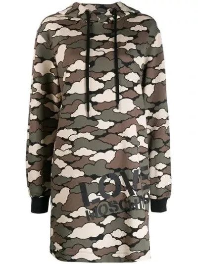 Love Moschino Love Moschino Warm Hoody Camoflouge Size M / US 6-8 / IT 42-44 - 1 Thumbnail
