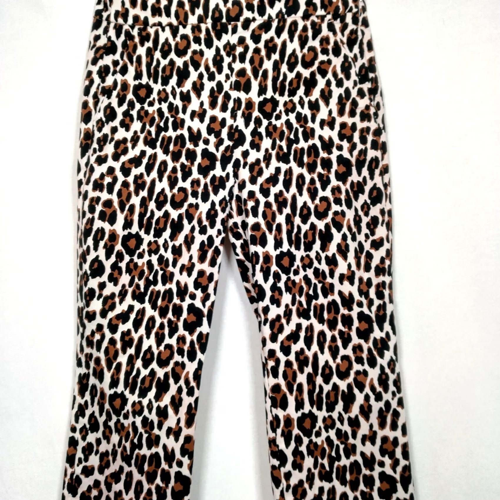 J.Crew J.CREW Pants Women Size 6 Leopard Print Stretch Twill Zip Up Cat Print Ankle Straight Jeans/Slacks Size 28" / US 6 / IT 42 - 3 Thumbnail