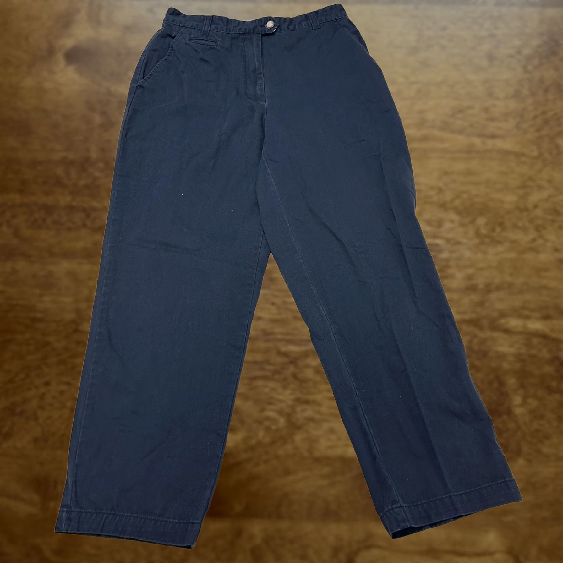 Bill Blass Bill Blass Pants Womens 12 Black Twill Chino Regular Fit Casual Office Pockets Size 34" / US 12 / IT 48 - 1 Thumbnail