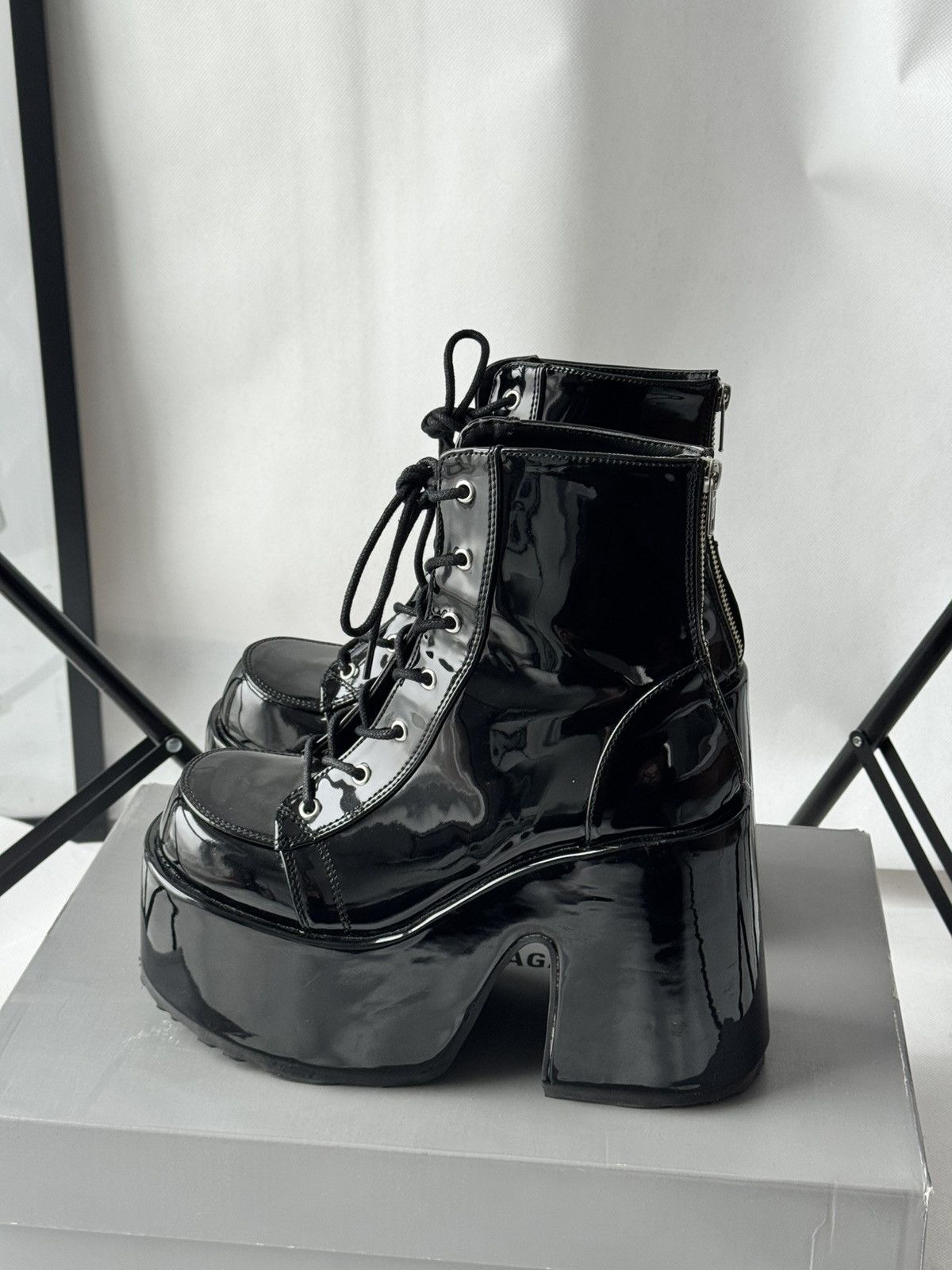 Demonia Cult Demonia Avant Garde Black Platform Hi Boots 10US Punk Grunge Size US 10 / IT 40 - 22 Thumbnail