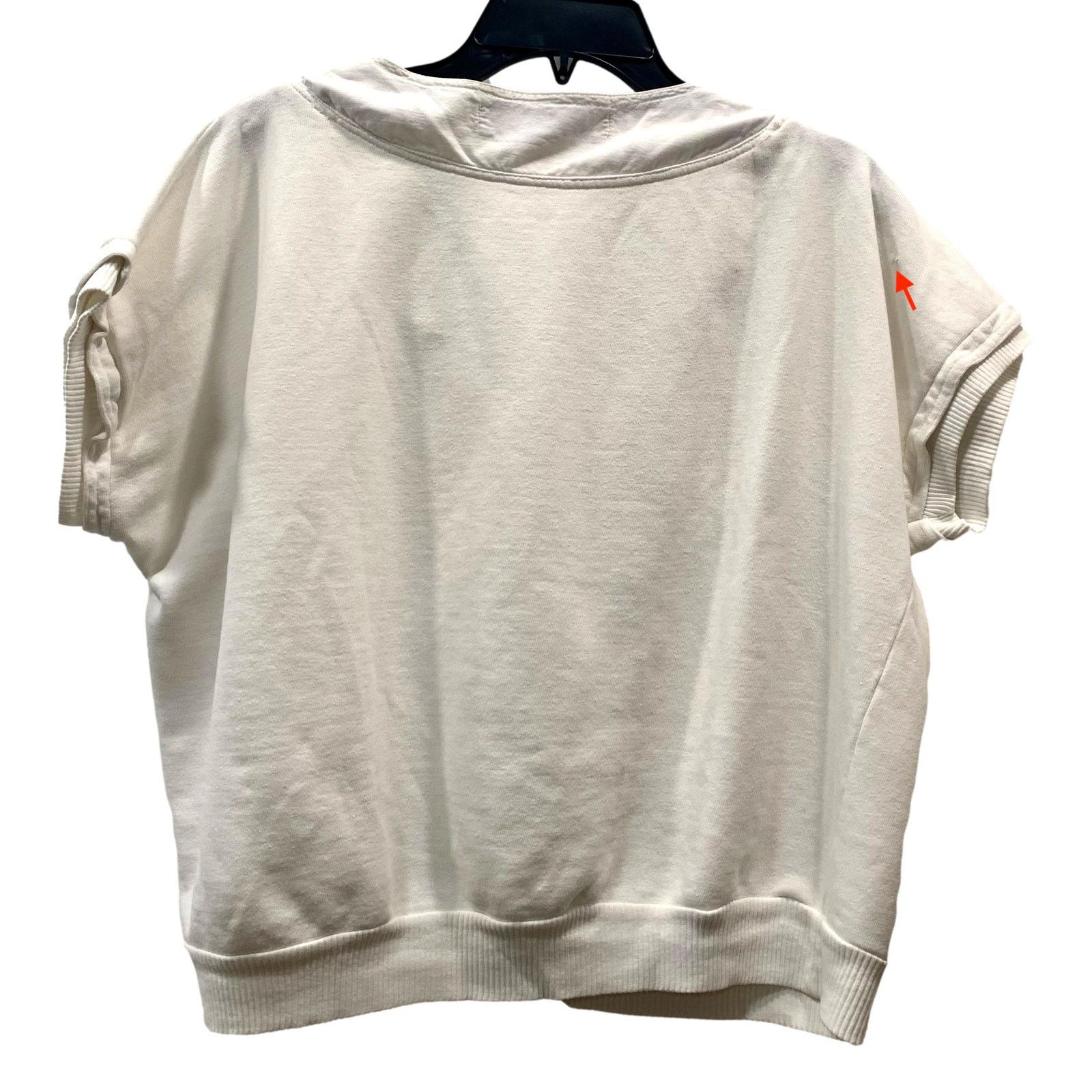 Vintage 80s Boxy Oversized White Crop Sweatshirt | Cotton M Size M / US 6-8 / IT 42-44 - 9 Thumbnail