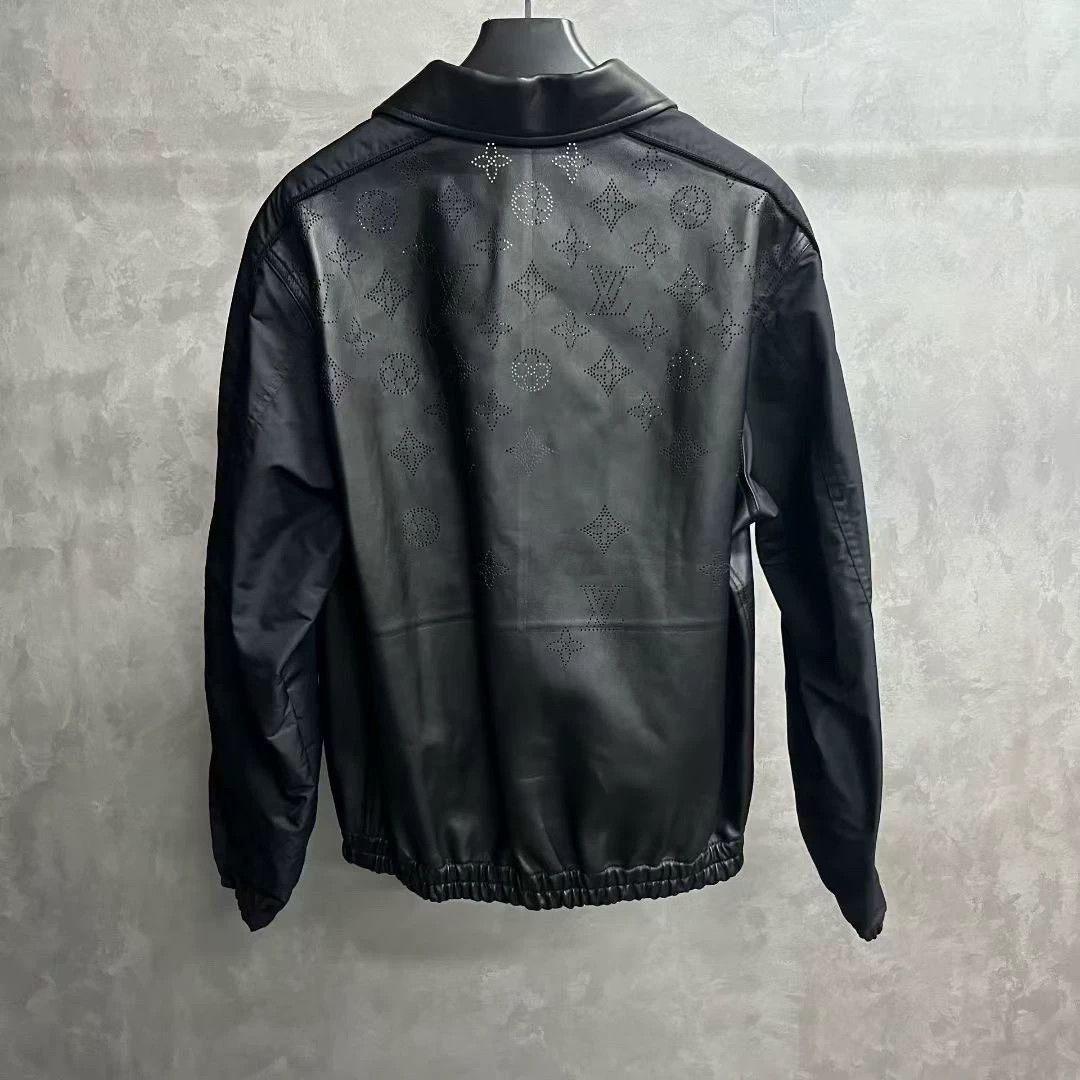Louis Vuitton black leather zip-up long sleeve jacket Size US L / EU 52-54 / 3 - 2 Thumbnail